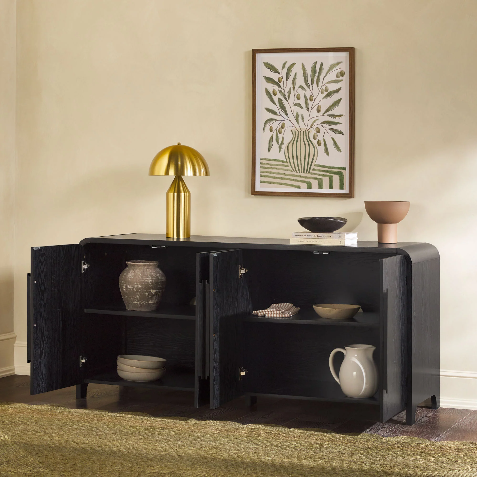 Chantelle Modern Curved Buffet Sideboard and TV Stand - Image 20