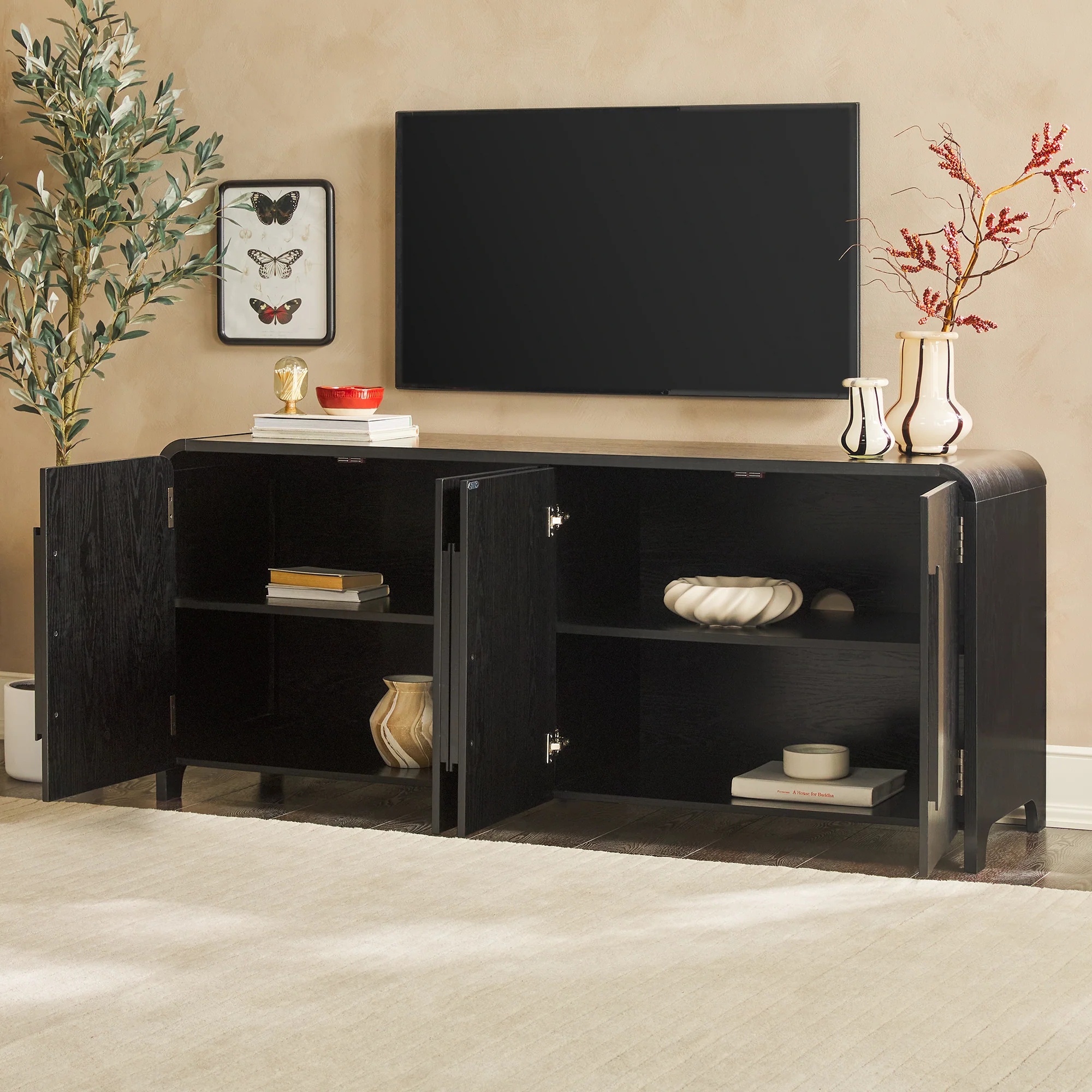 Chantelle Modern Curved Buffet Sideboard and TV Stand - Image 22