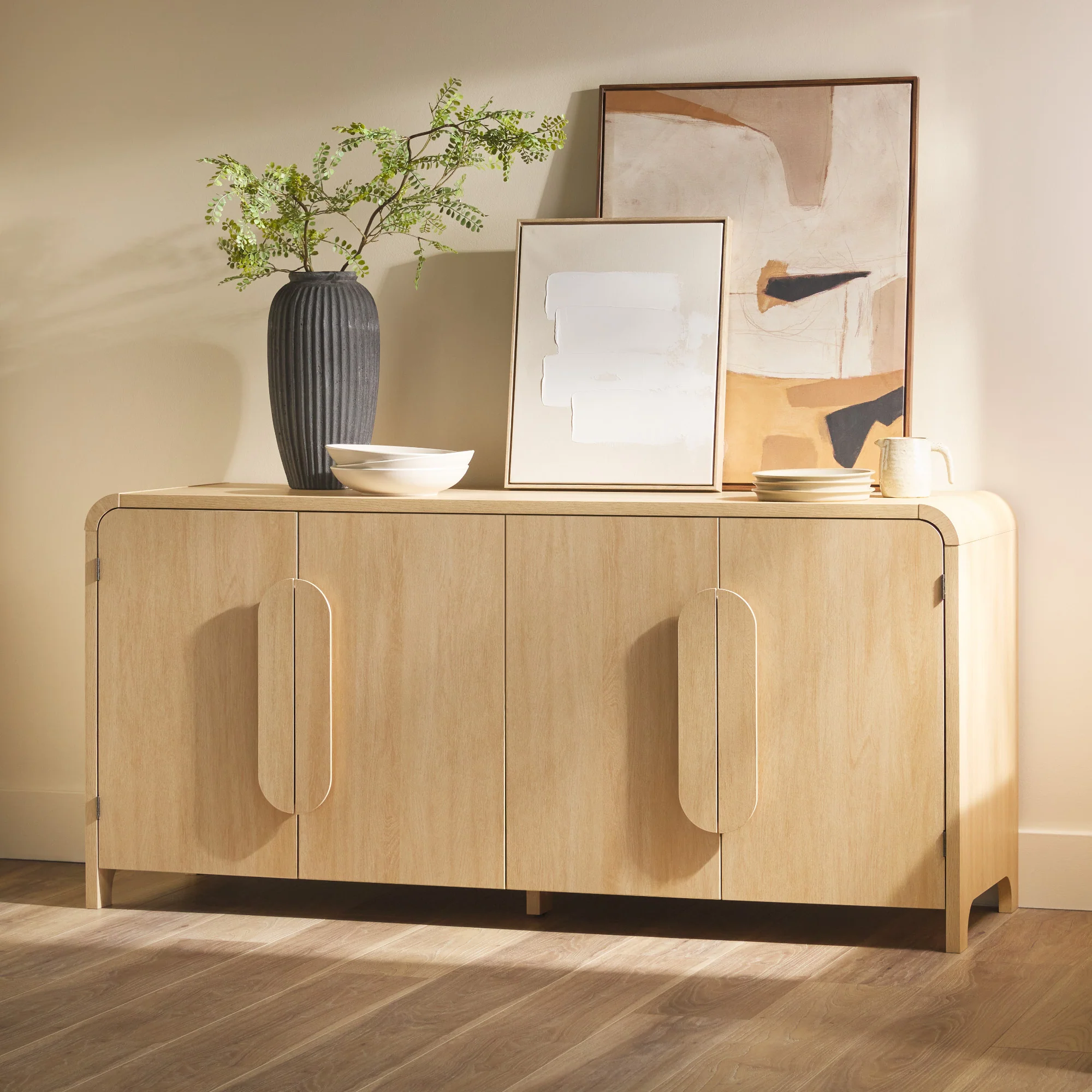 Chantelle Modern Curved Buffet Sideboard and TV Stand - Image 3