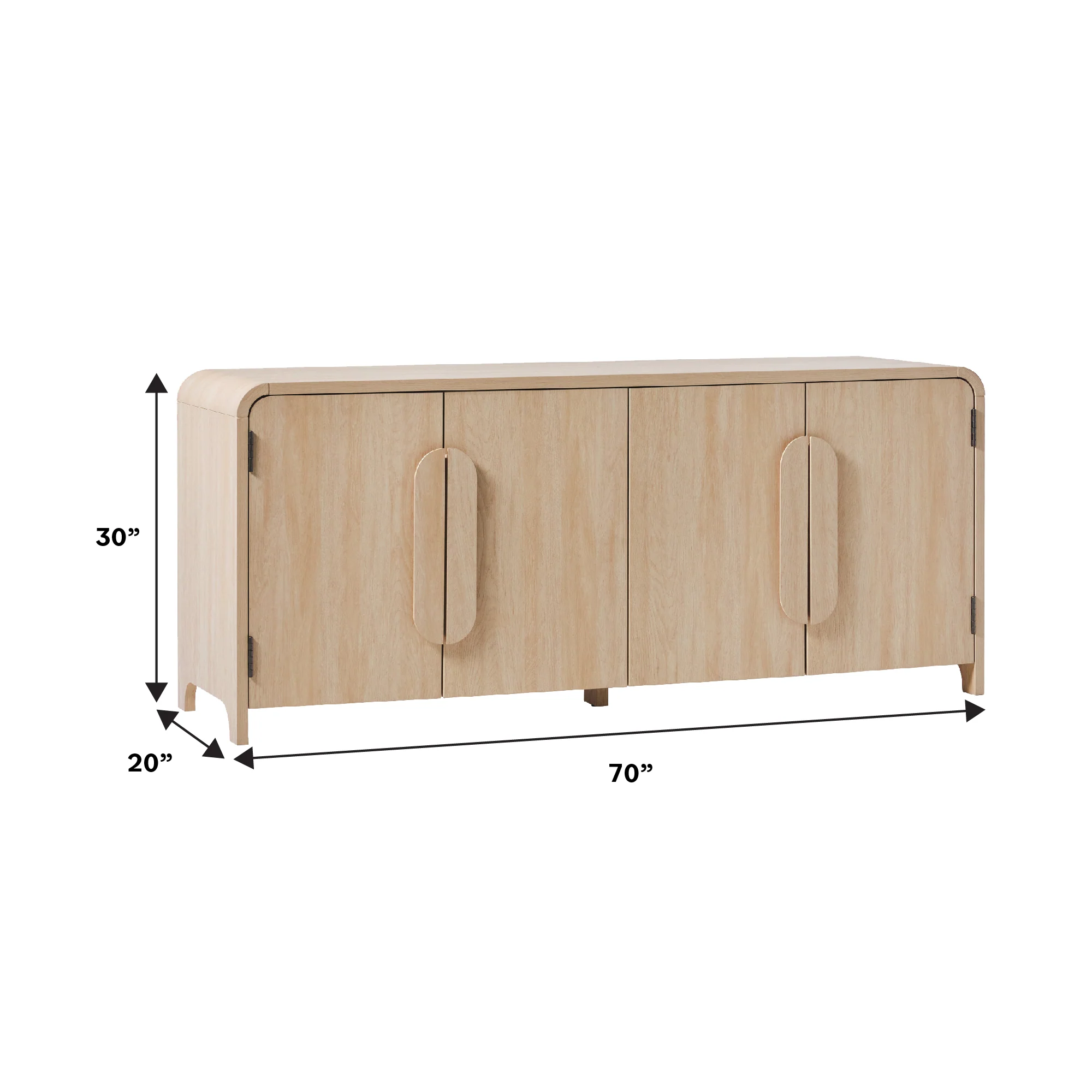 Chantelle Modern Curved Buffet Sideboard and TV Stand - Image 9