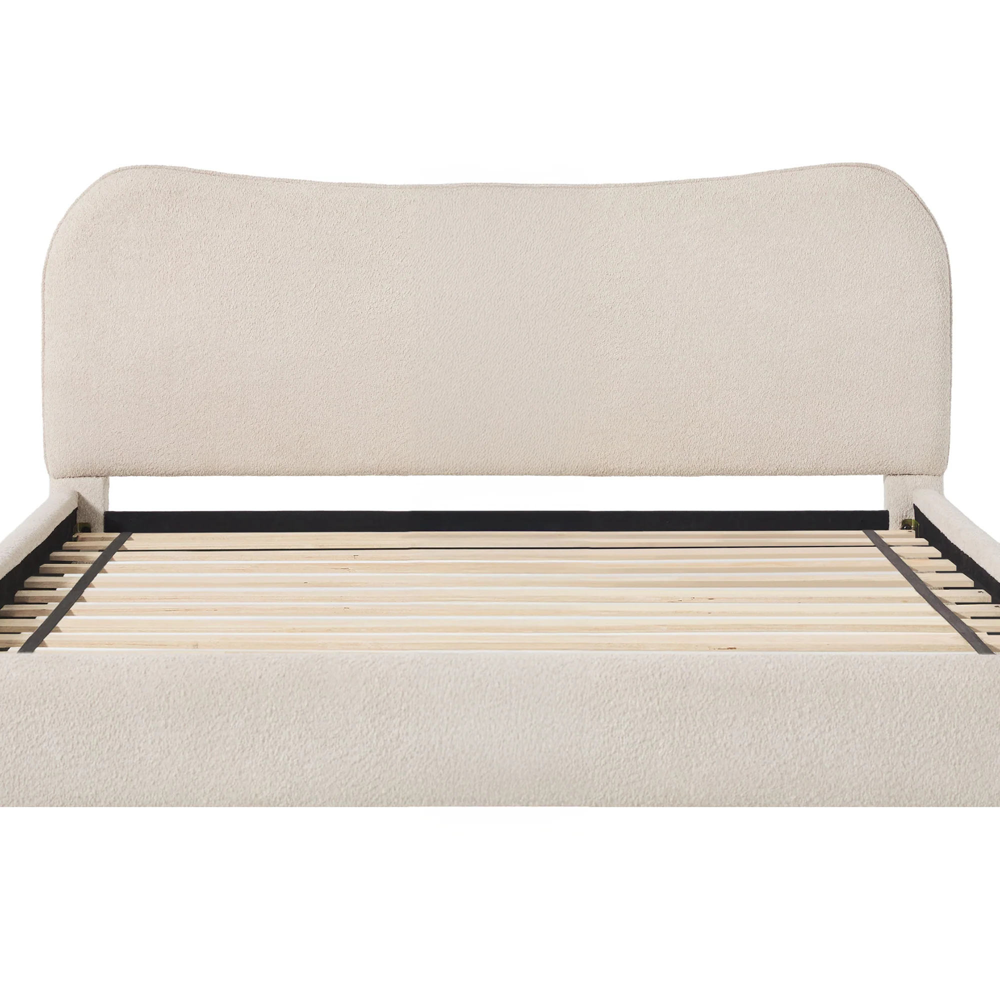 Chantelle Modern Curved Boucle Upholstered Bedframe - Image 11