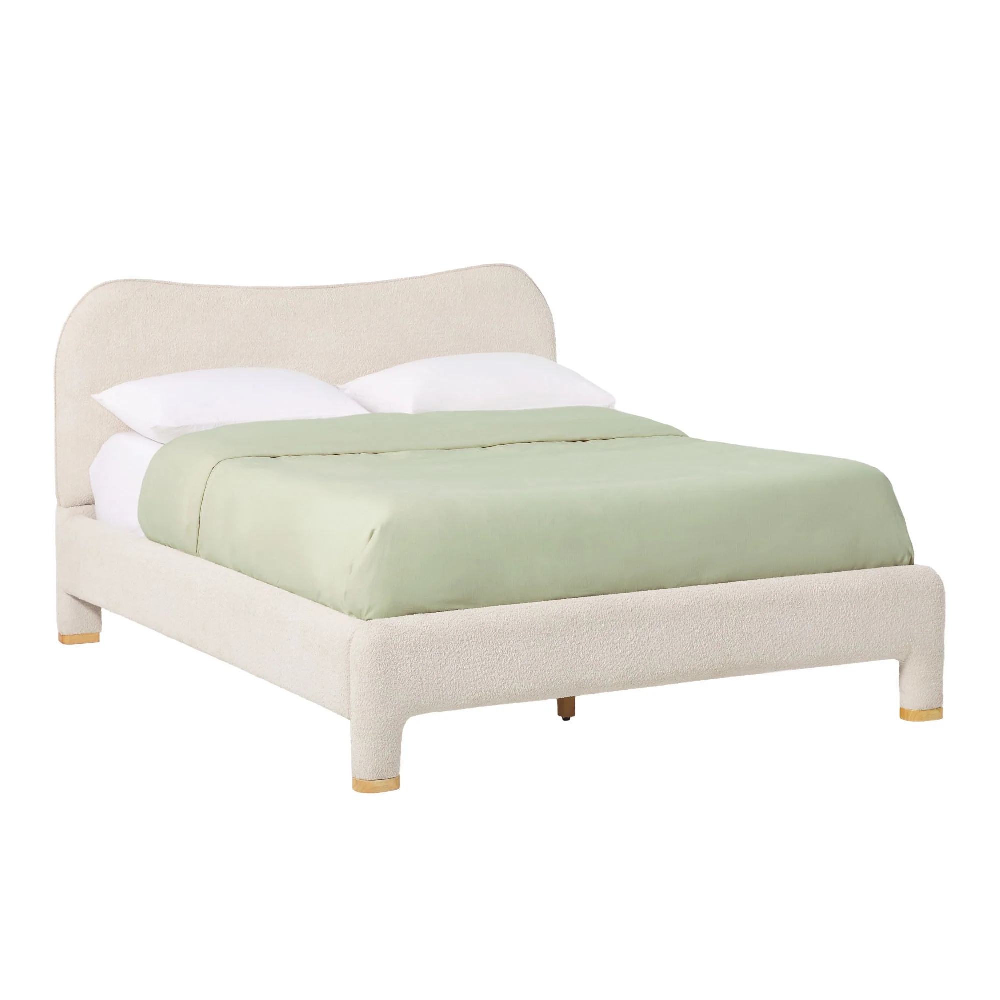 Chantelle Modern Curved Boucle Upholstered Bedframe - Image 24