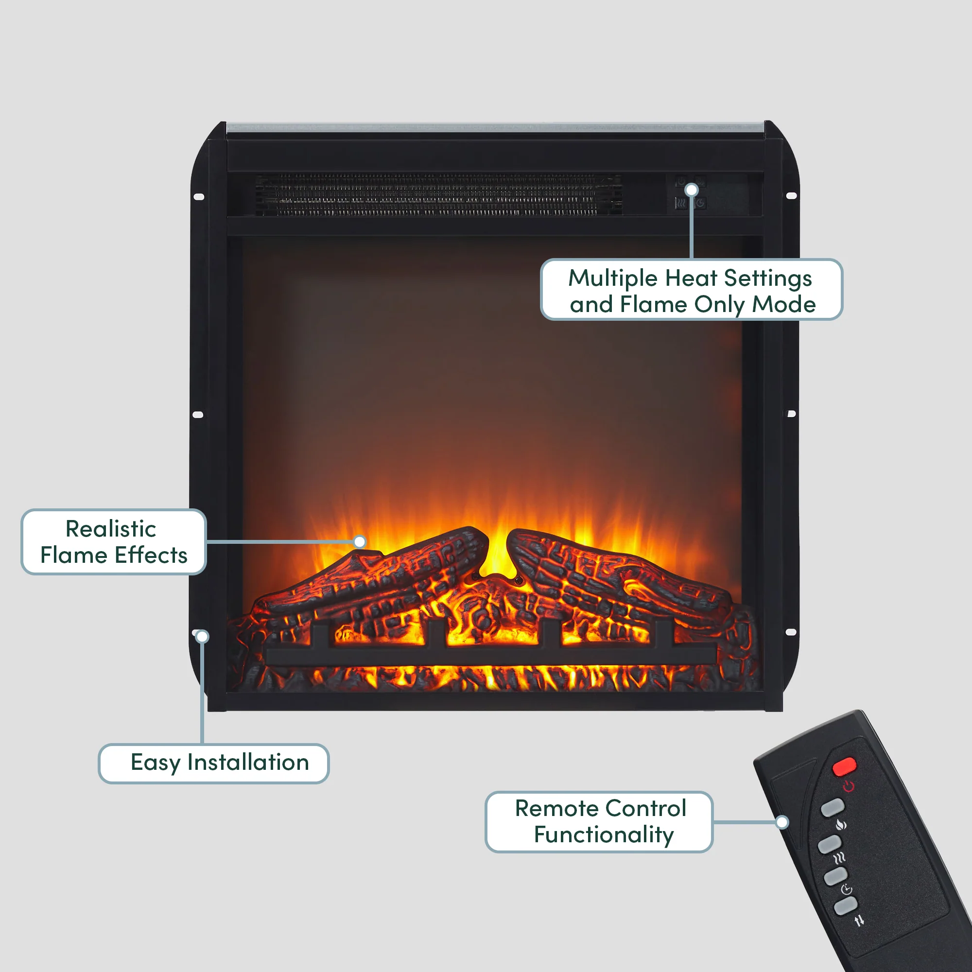 Reema Scandinavian 70" Modern Reeded TV Stand with Freestanding Electric Fireplace - Image 11