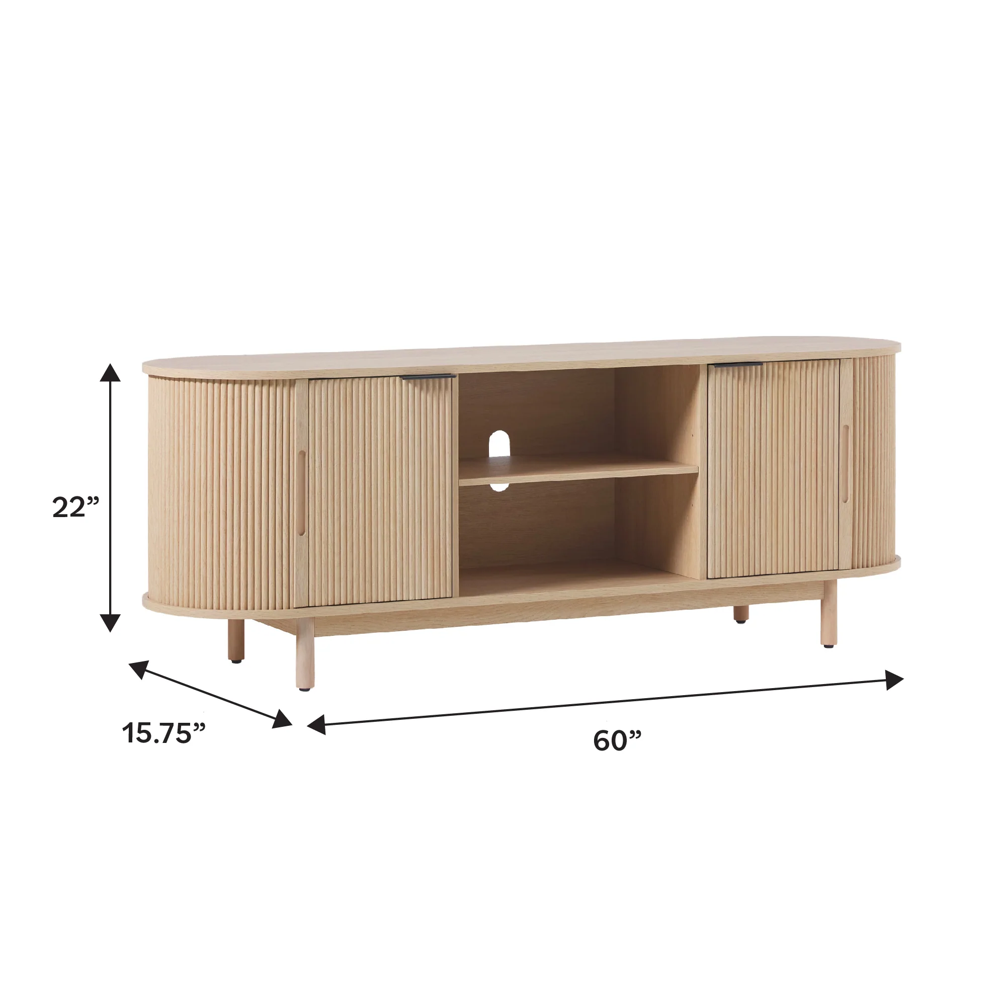 Chloe Modern Reeded TV Stand - Image 11