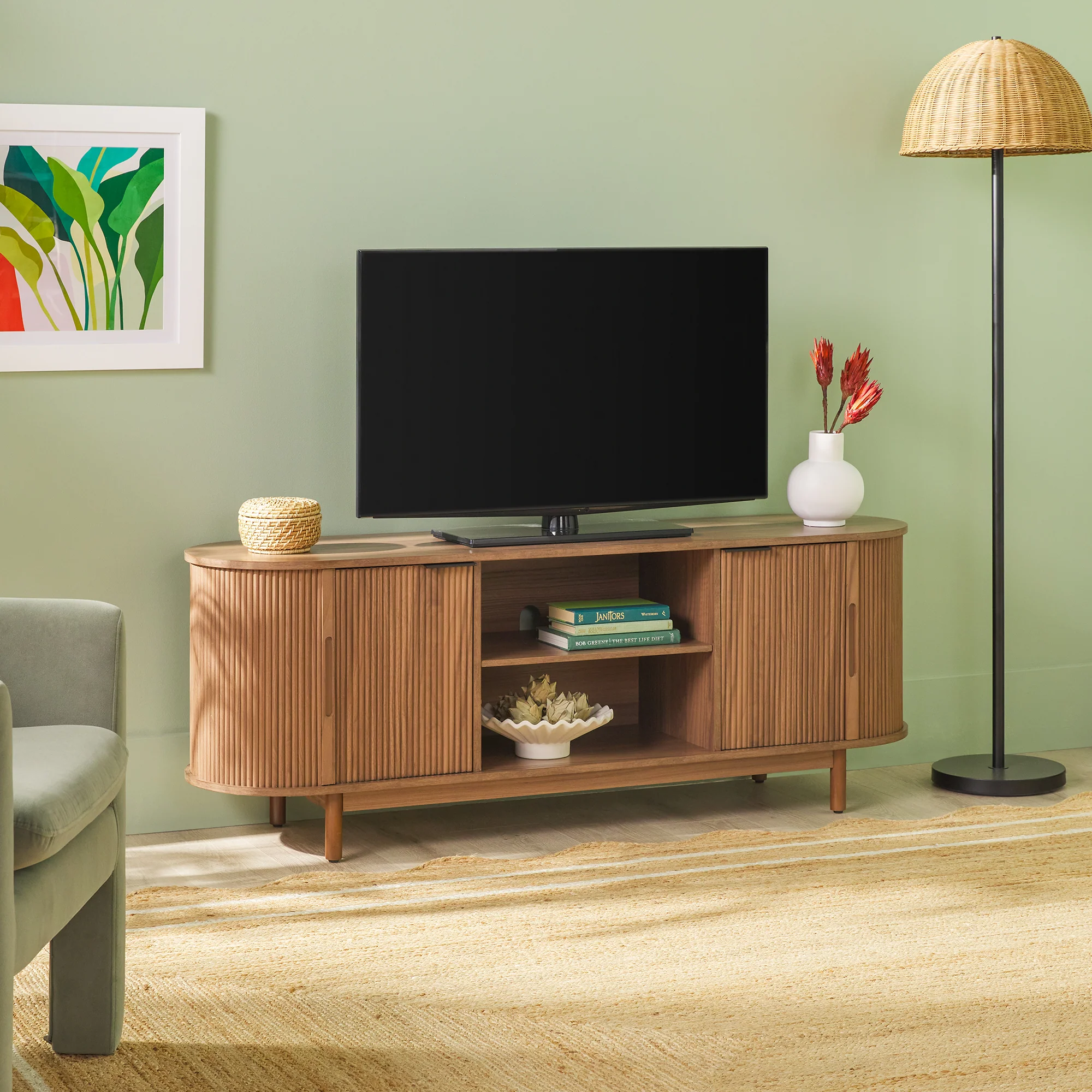 Chloe Modern Reeded TV Stand - Image 14