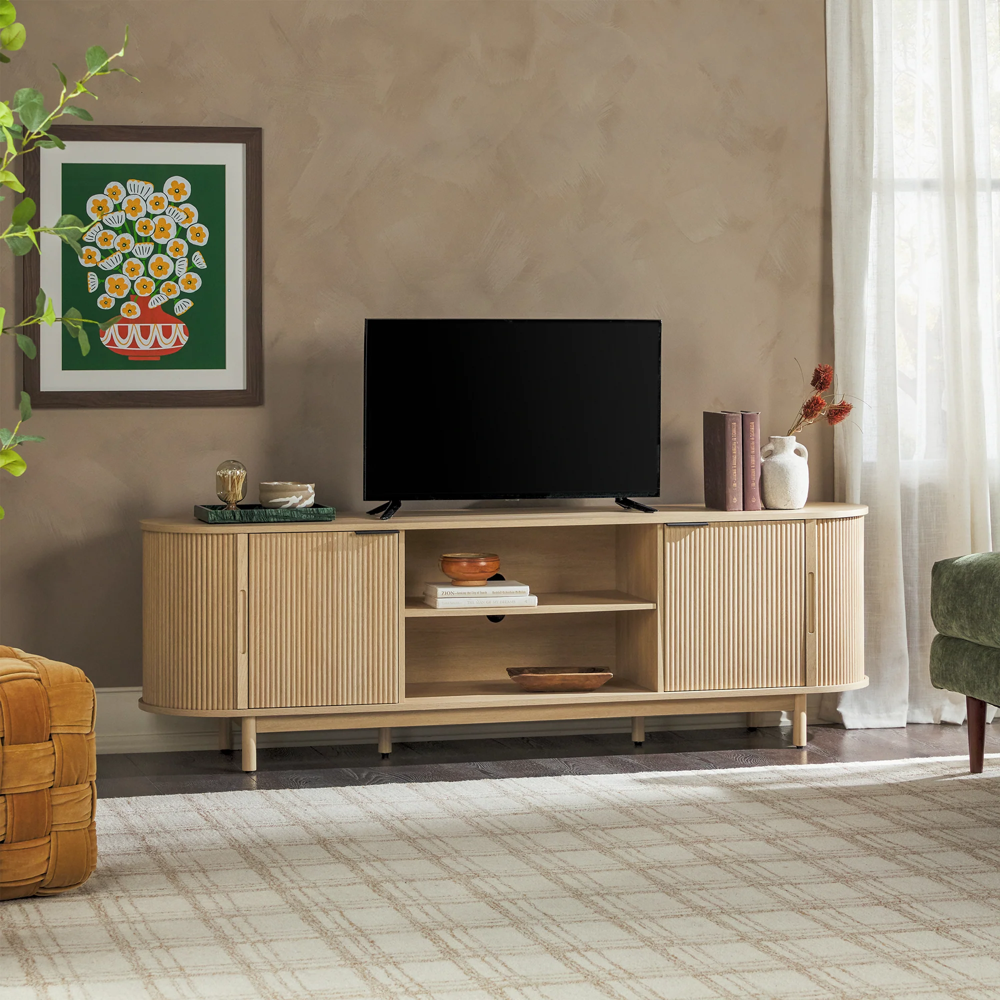 Chloe Modern Reeded TV Stand - Image 15