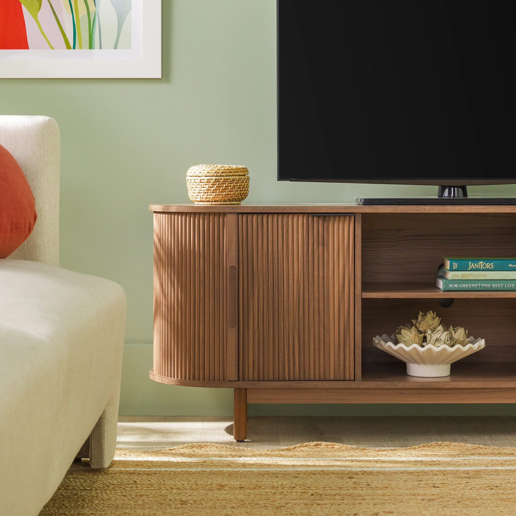 Chloe Modern Reeded TV Stand - Image 19