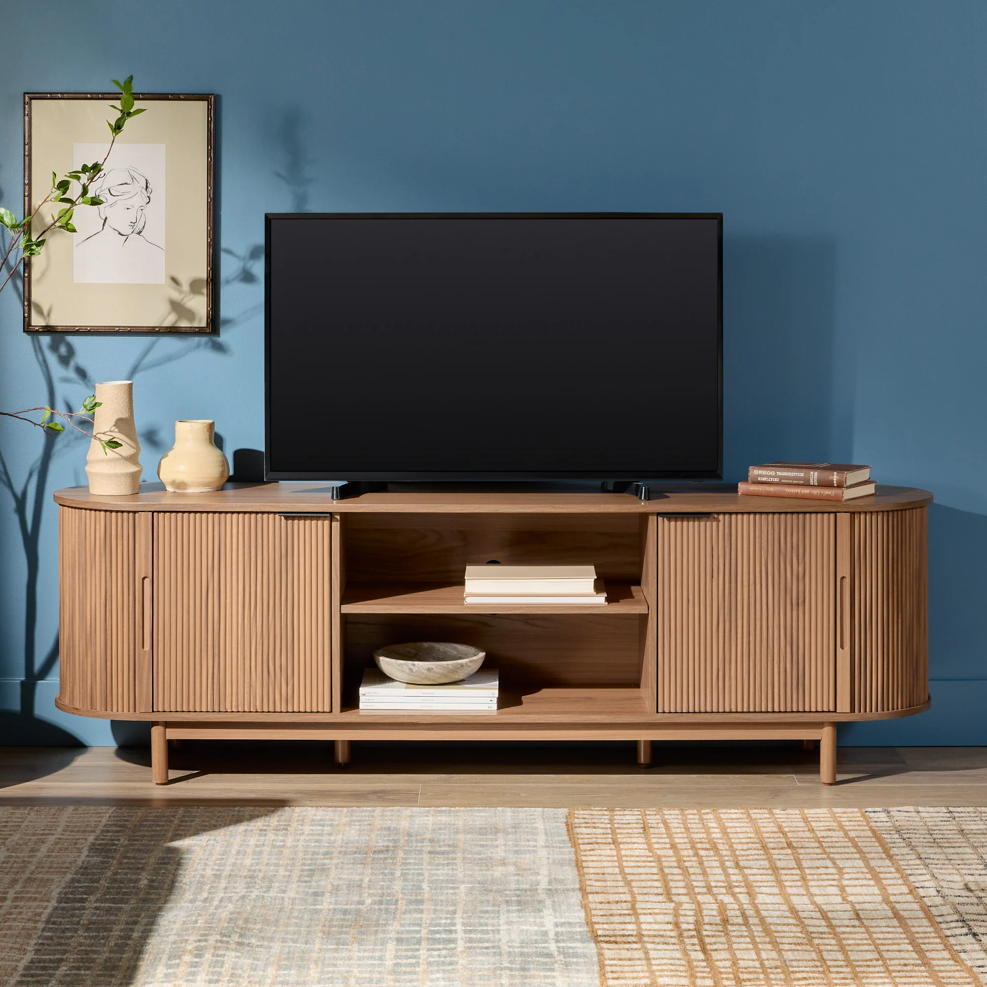 Chloe Modern Reeded TV Stand - Image 22