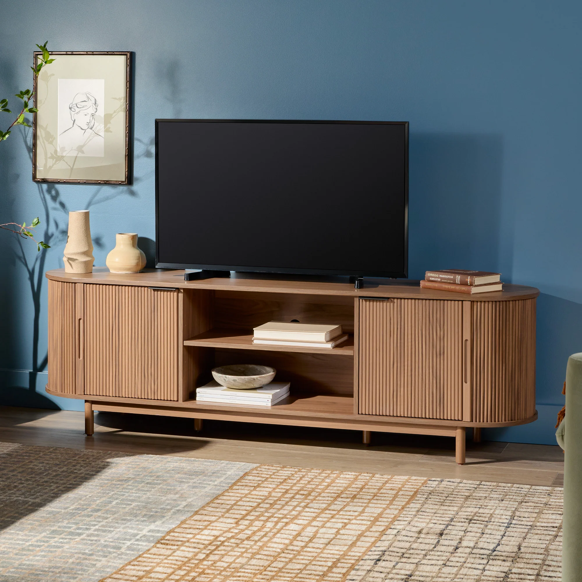 Chloe Modern Reeded TV Stand - Image 24