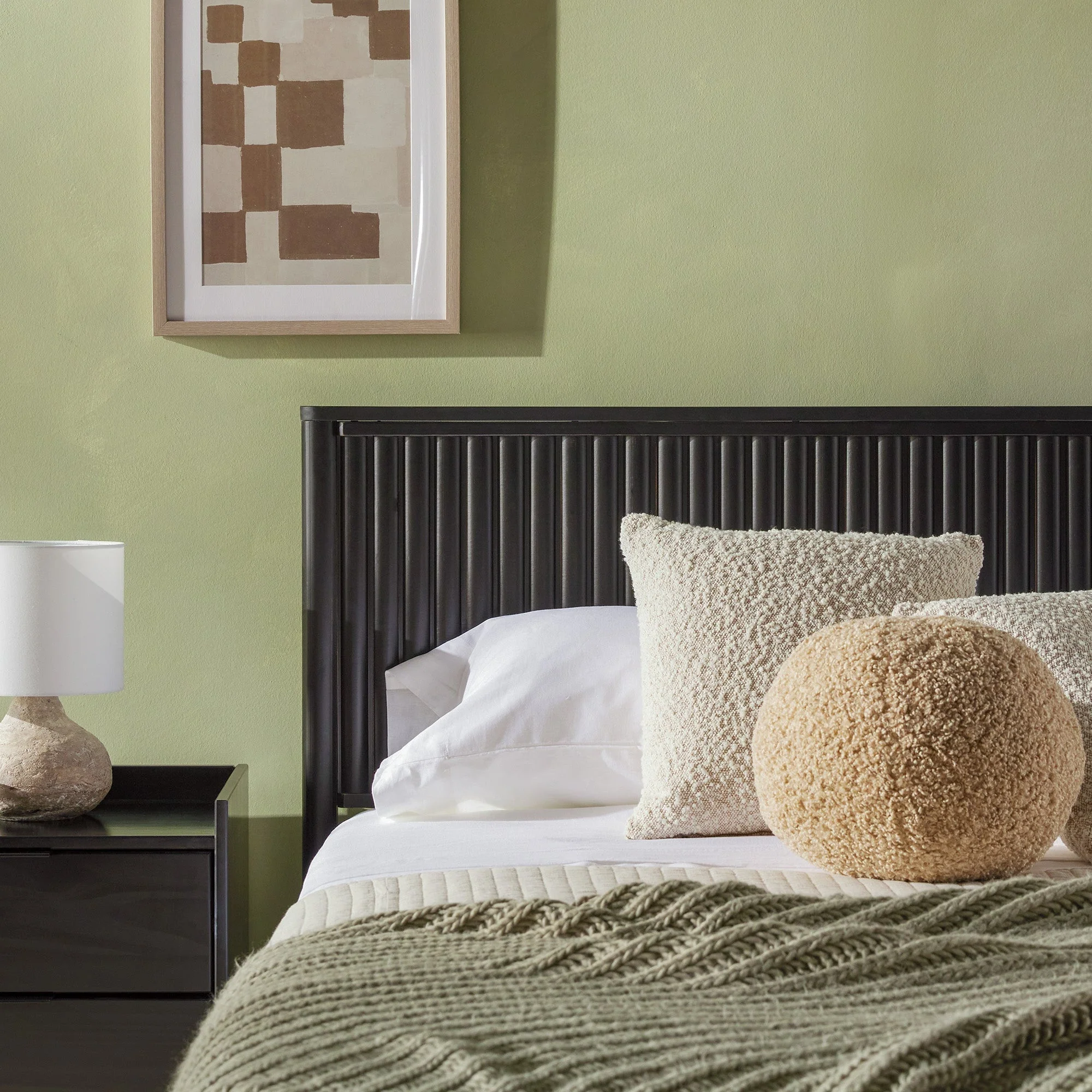 Paris Contemporary Reeded Headboard Solid Wood Bed - Image 8