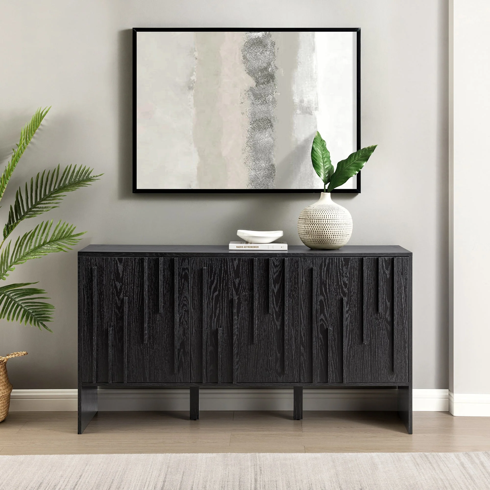 Silas Contemporary Wood Detailed-Door Sideboard / TV Stand - Image 3