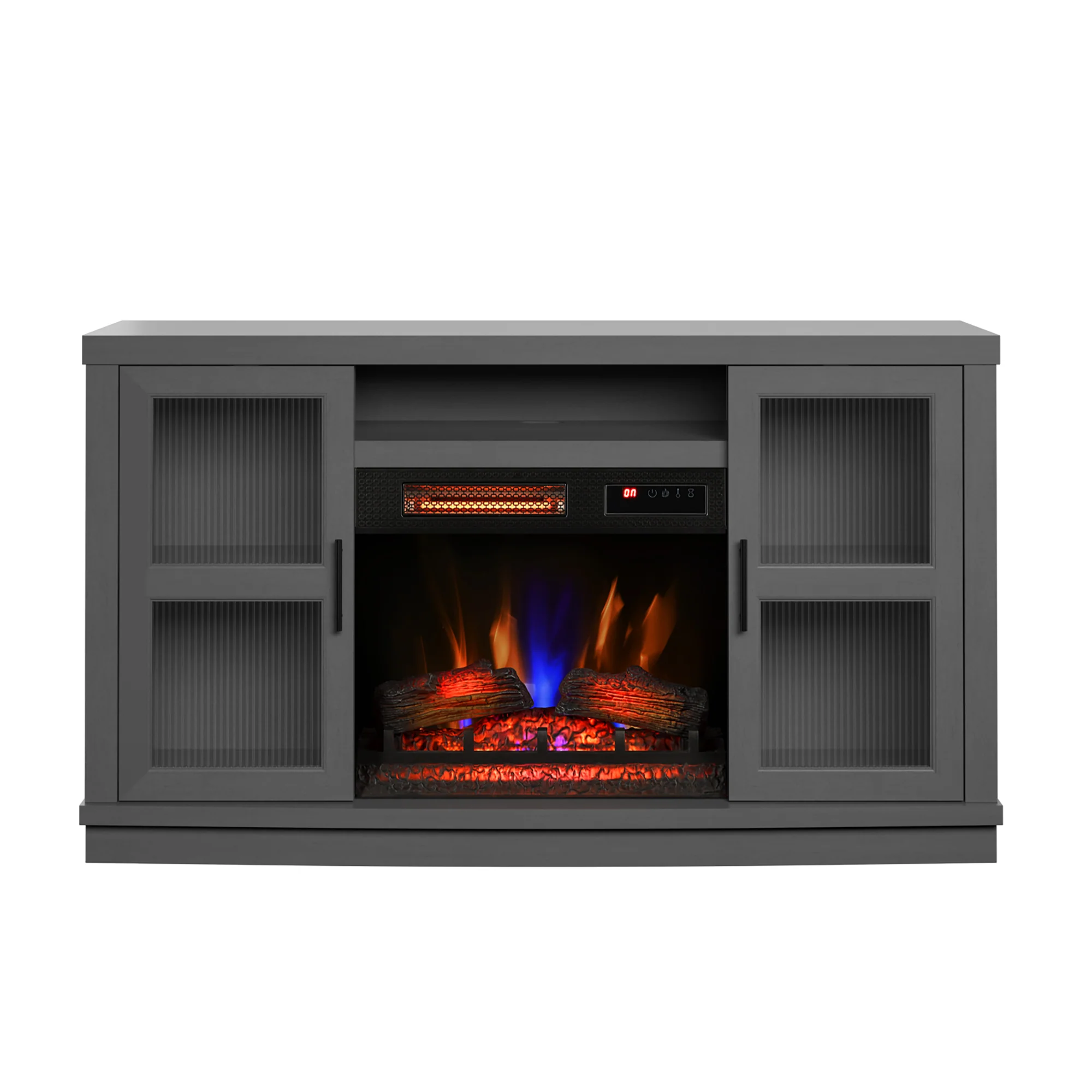 duraflame® Reeded Glass Door Electric Fireplace TV Stand Media Console - Image 10