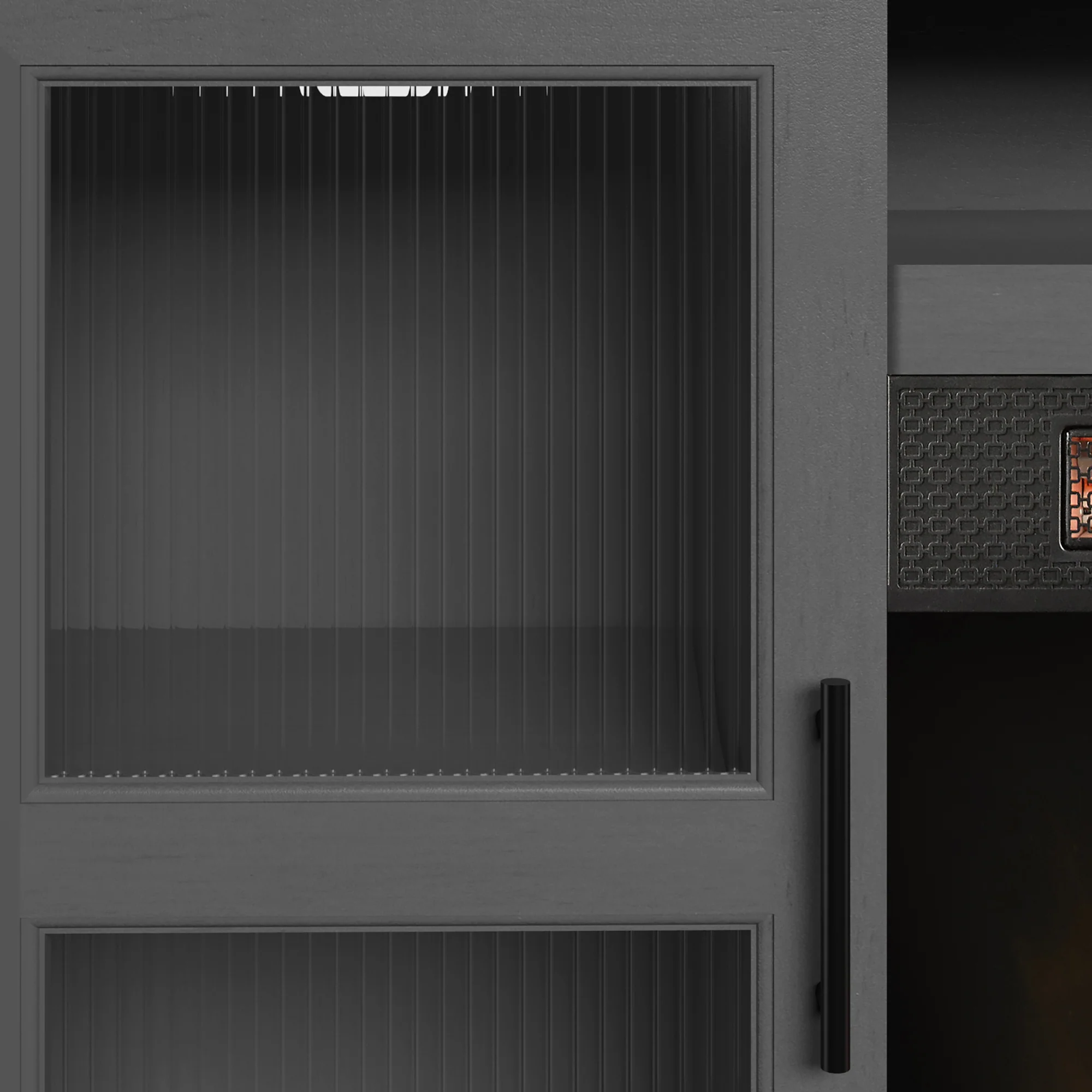 duraflame® Reeded Glass Door Electric Fireplace TV Stand Media Console - Image 13