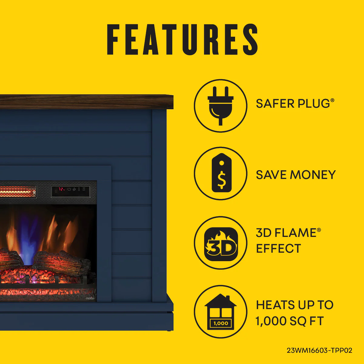 duraflame® Farmhouse Shiplap Electric Fireplace Wall Mantel - Image 10