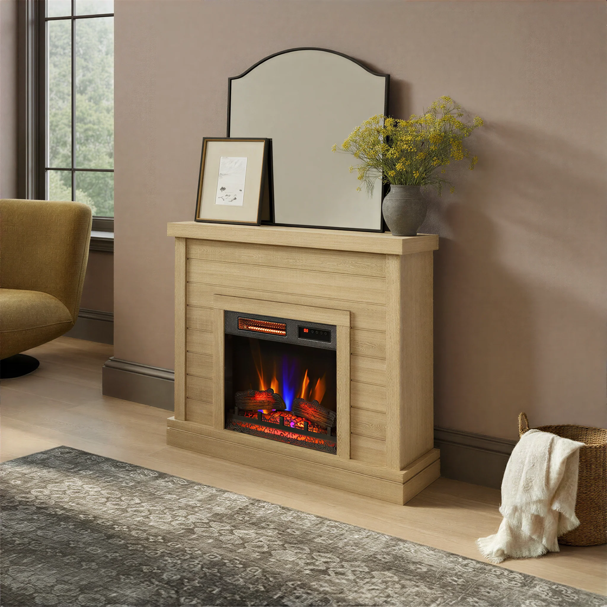 duraflame® Farmhouse Shiplap Electric Fireplace Wall Mantel - Image 15