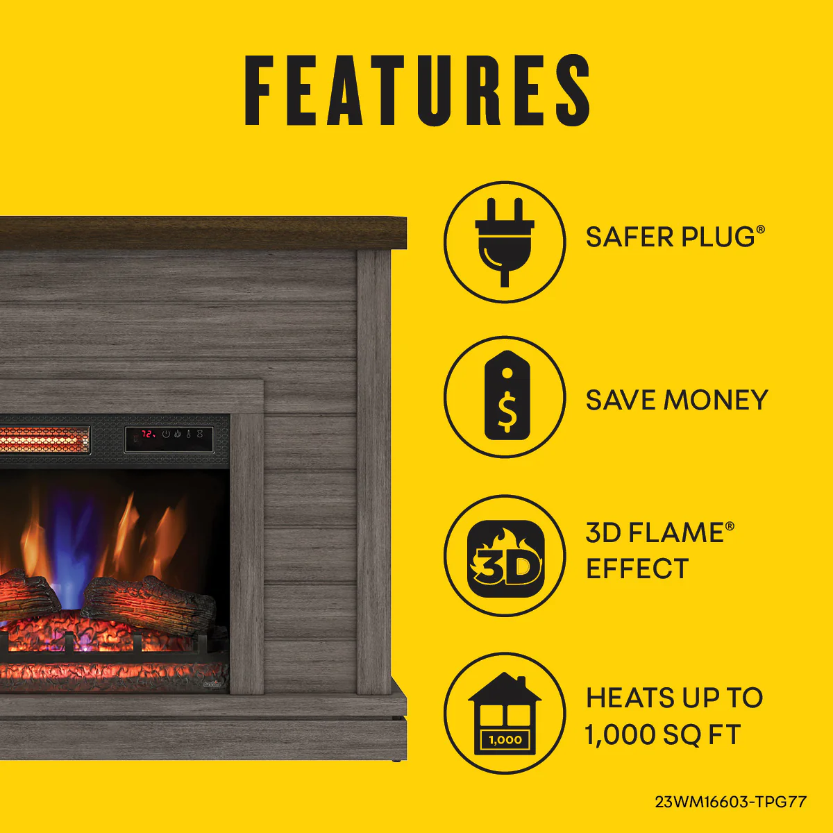 duraflame® Farmhouse Shiplap Electric Fireplace Wall Mantel - Image 30