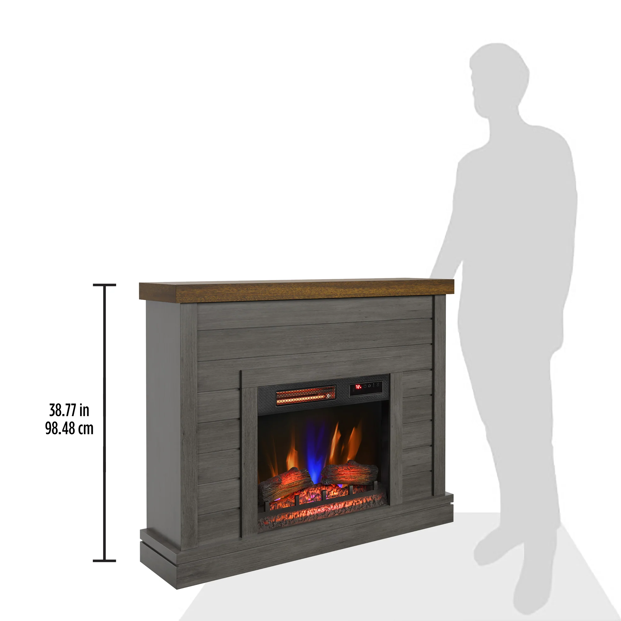 duraflame® Farmhouse Shiplap Electric Fireplace Wall Mantel - Image 33