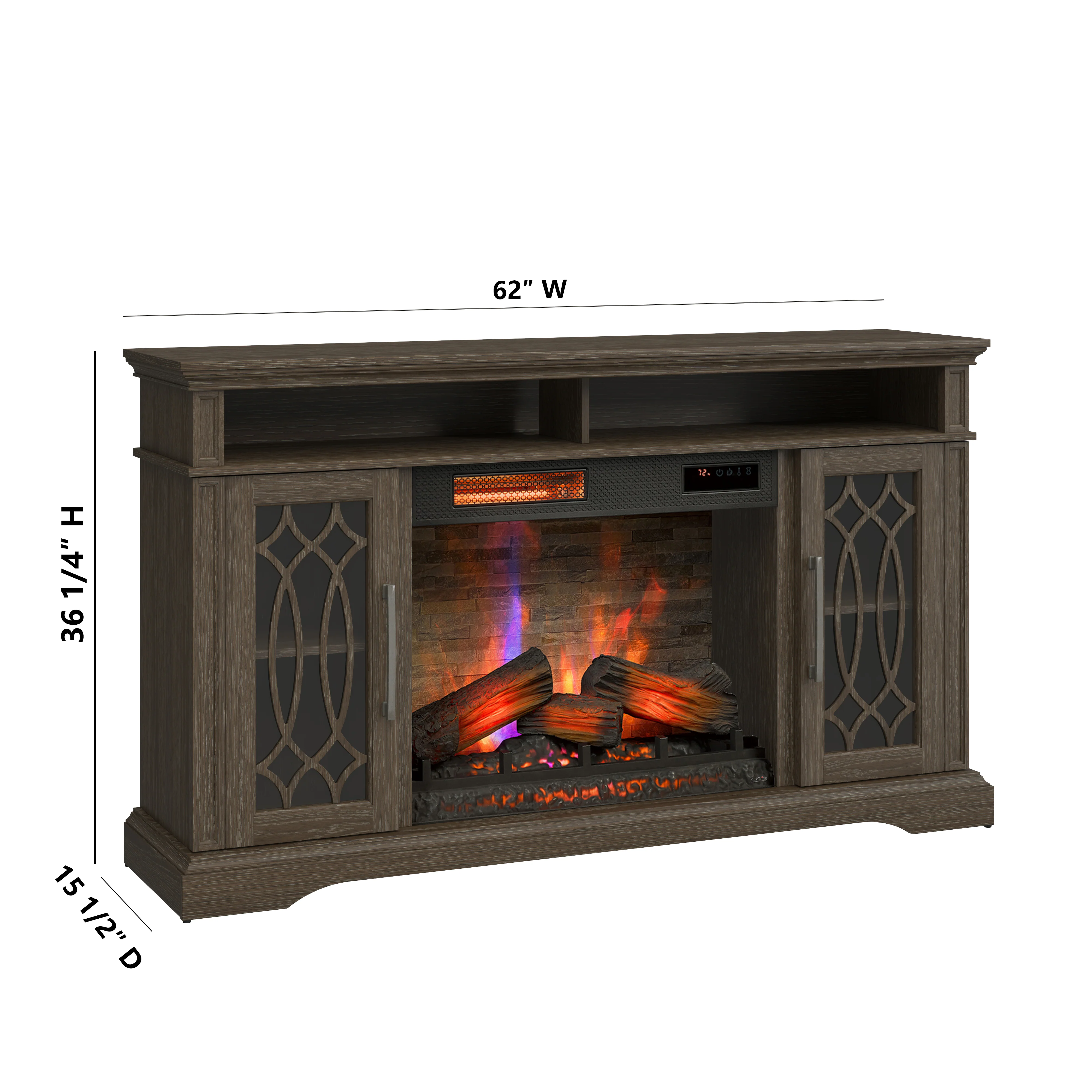 duraflame® Modern Farmhouse Electric Infrared Fireplace TV Stand Media Console with Remote - Image 5