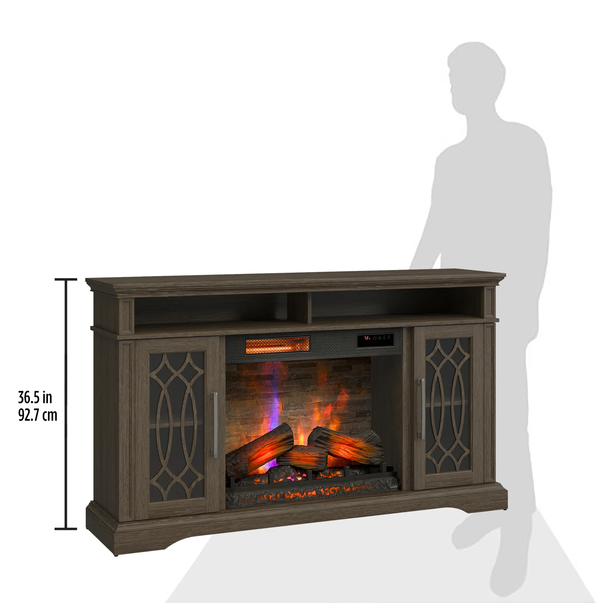 duraflame® Modern Farmhouse Electric Infrared Fireplace TV Stand Media Console with Remote - Image 6