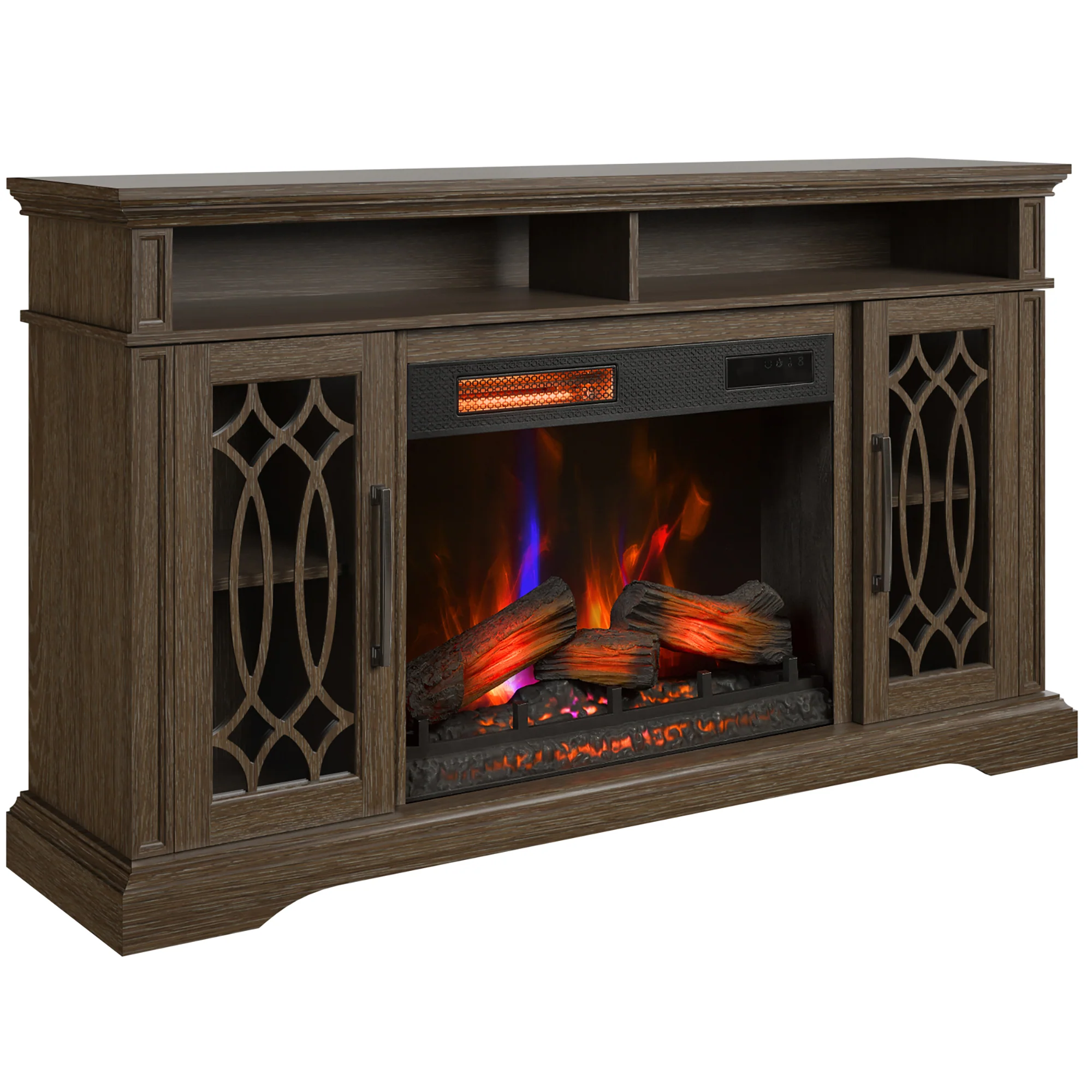 duraflame® Modern Farmhouse Electric Infrared Fireplace TV Stand Media Console with Remote - Image 7