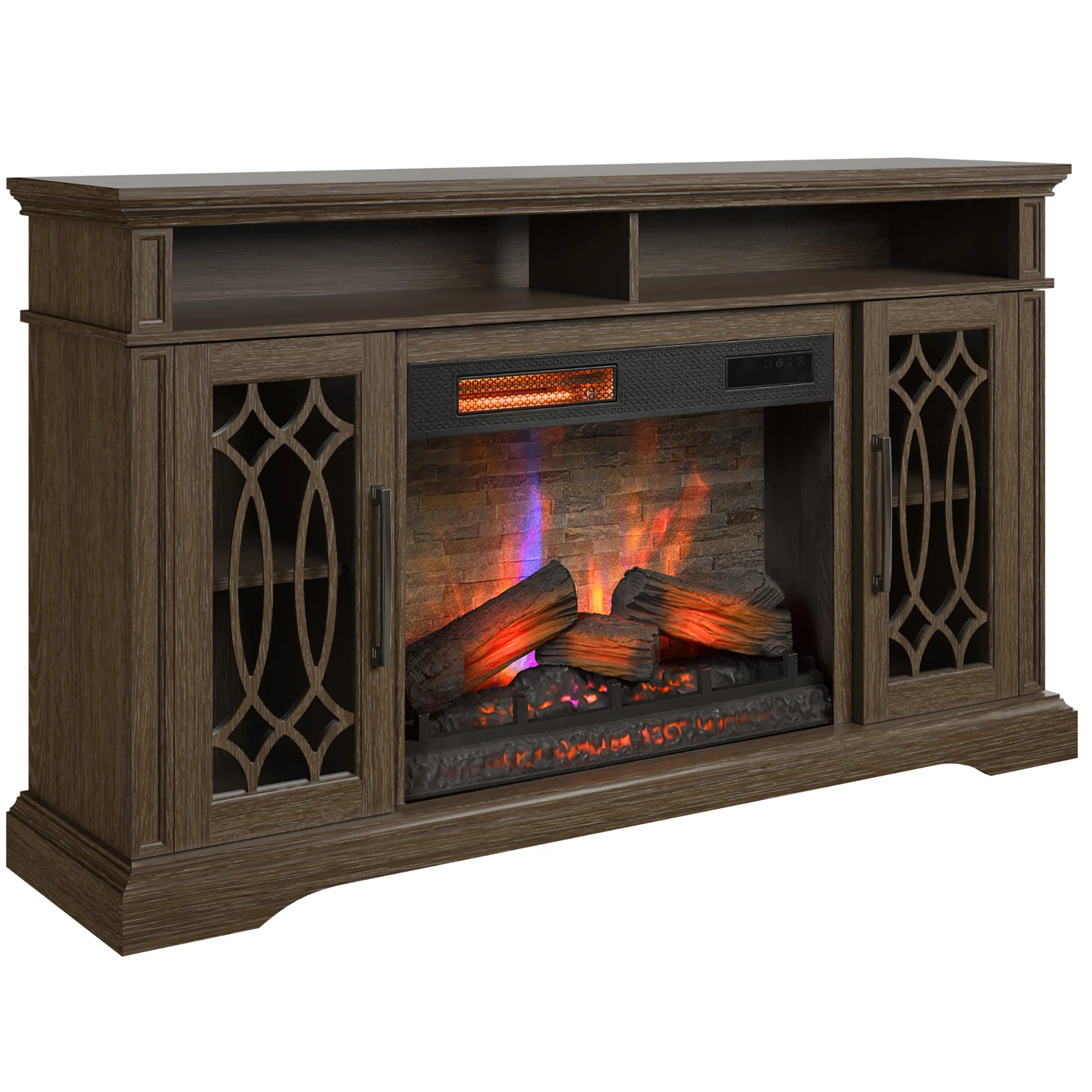 duraflame® Modern Farmhouse Electric Infrared Fireplace TV Stand Media Console with Remote - Image 8