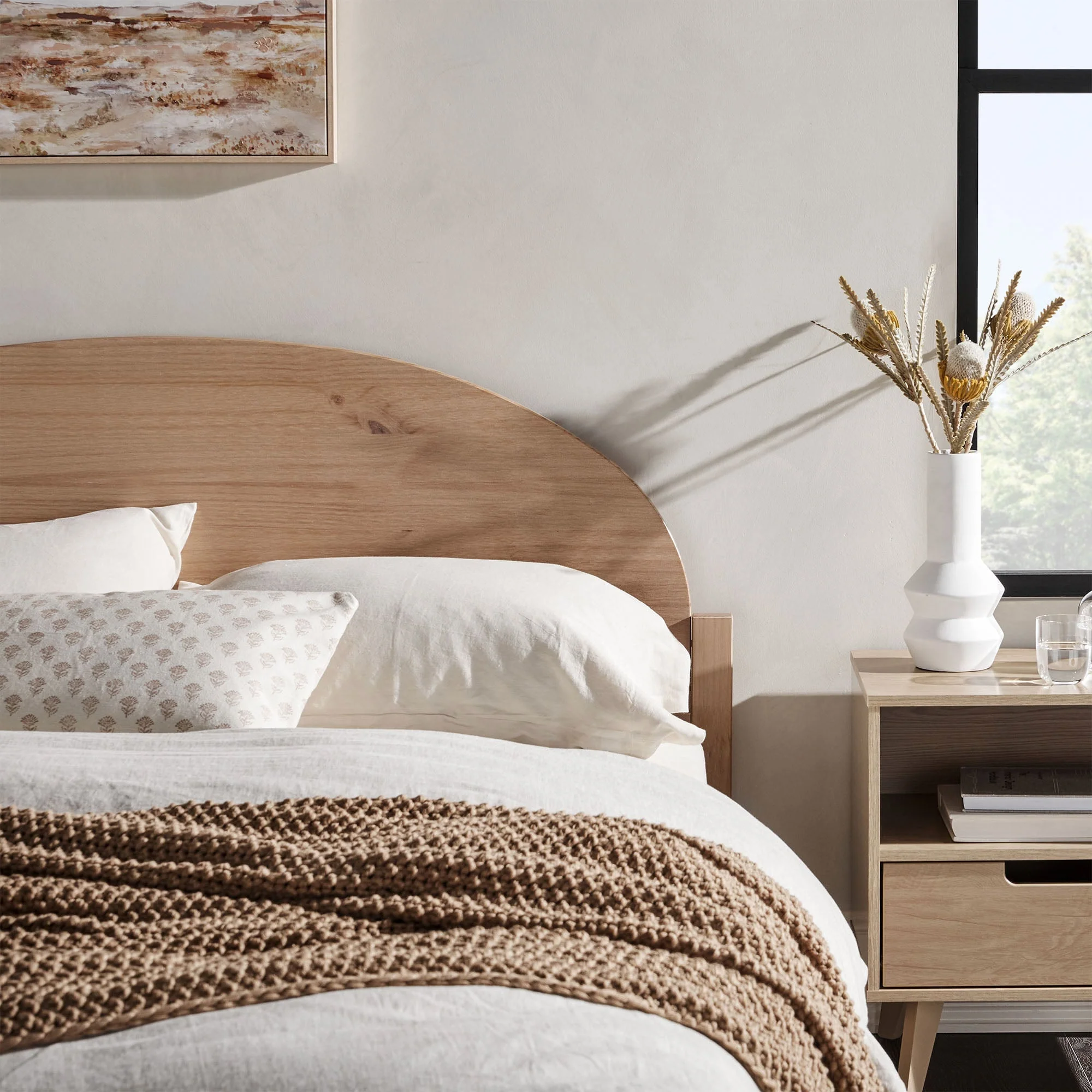 Elias Solid Wood Bed with Arched Headboard - Image 12