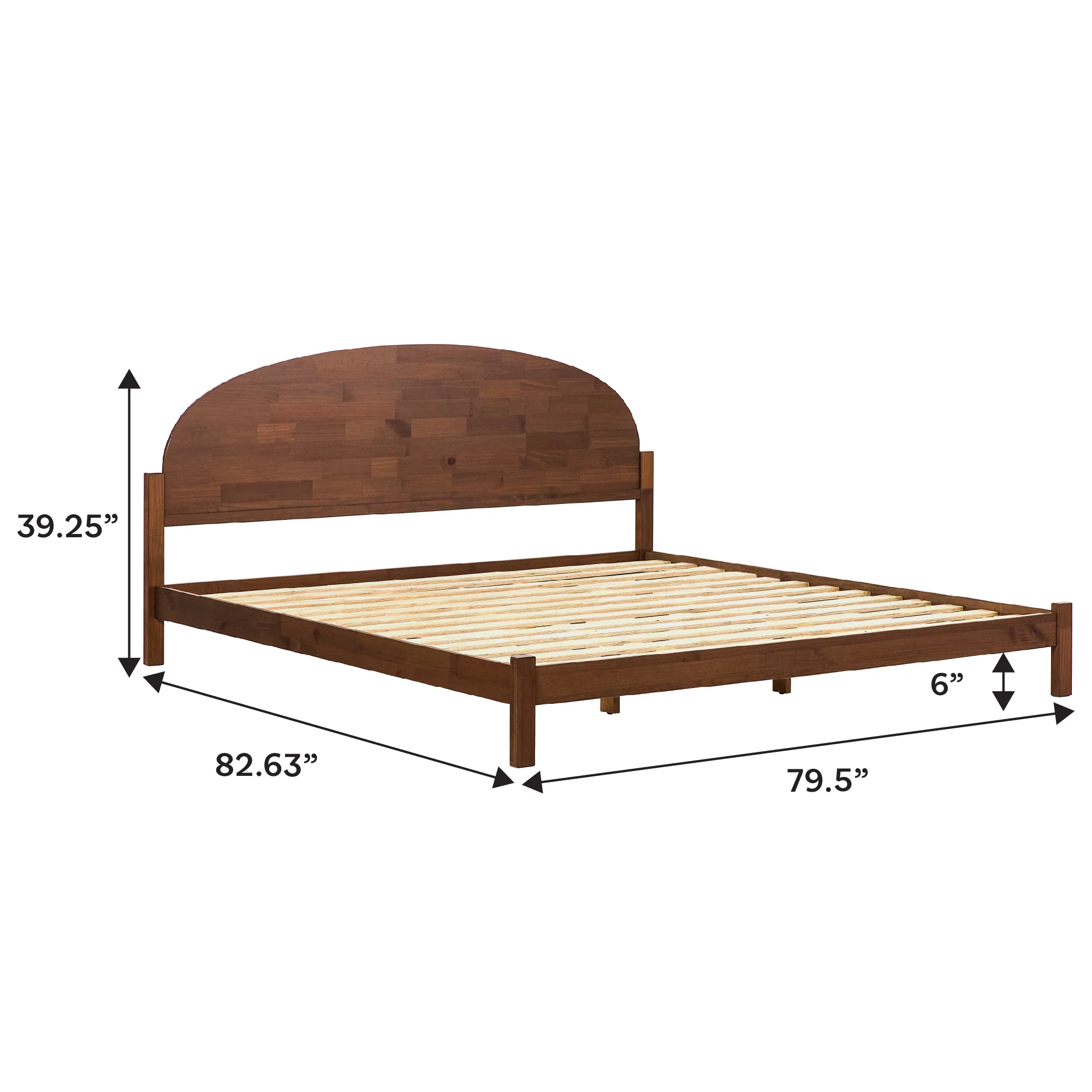 Elias Solid Wood Bed with Arched Headboard - Image 15