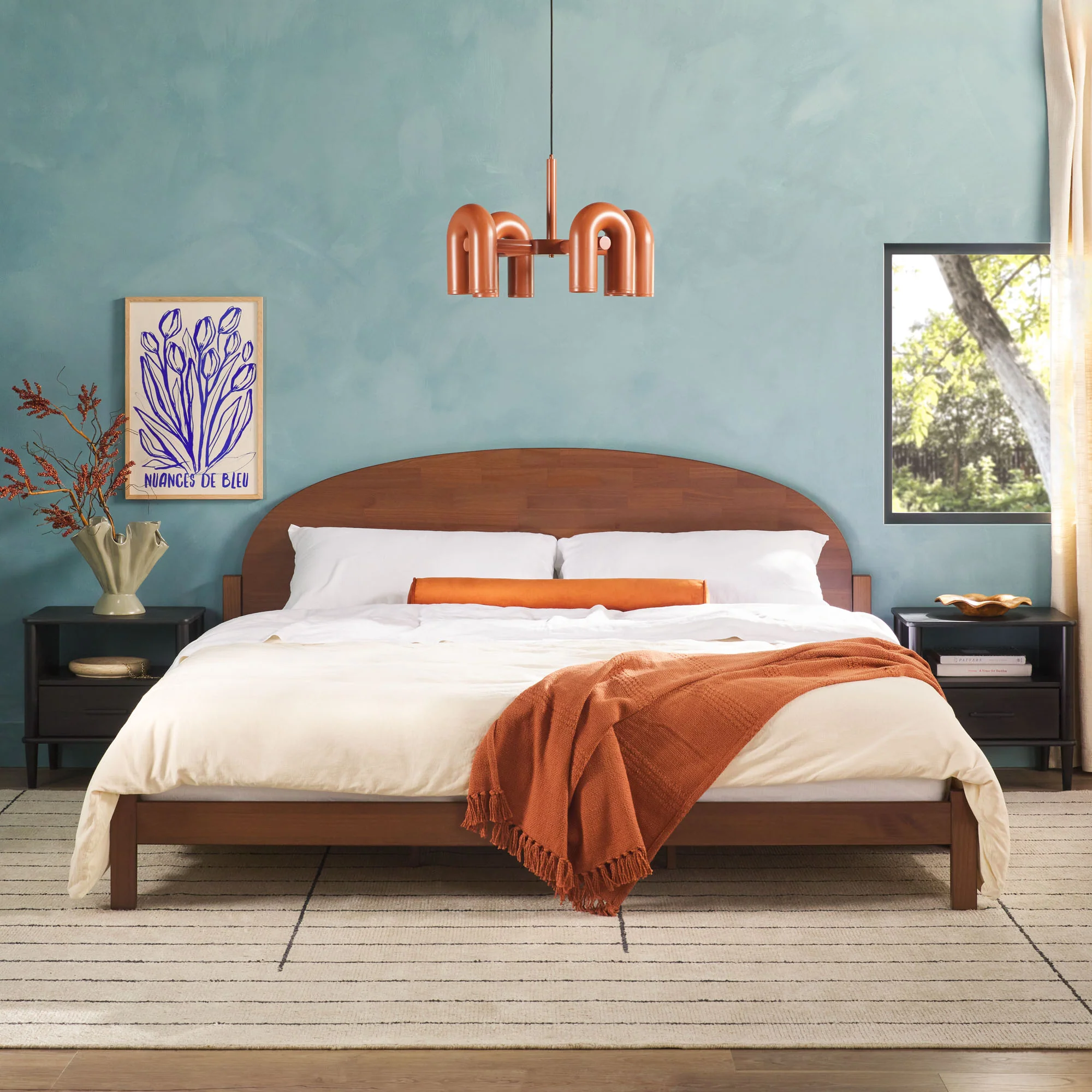 Elias Solid Wood Bed with Arched Headboard - Image 16