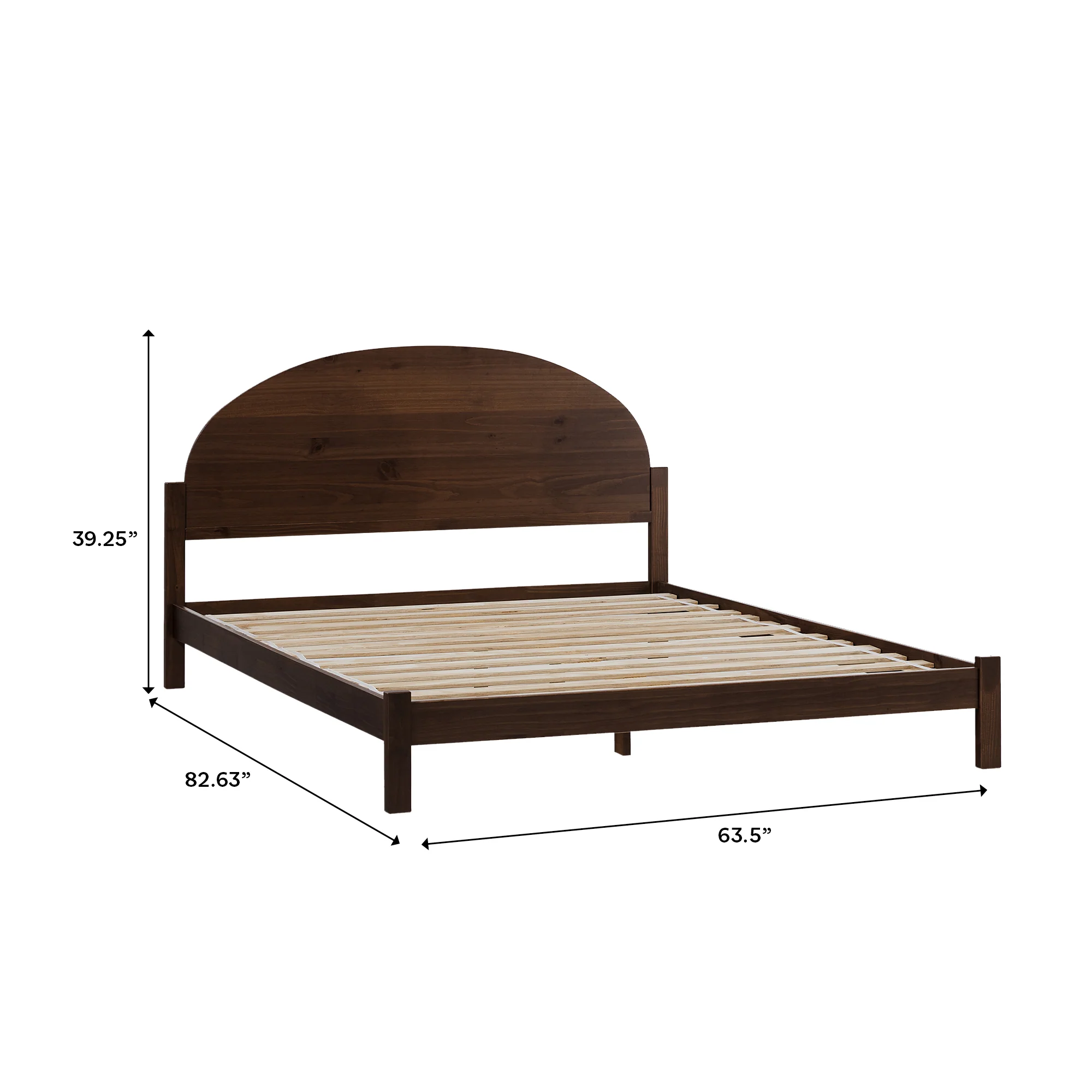 Elias Solid Wood Bed with Arched Headboard - Image 7