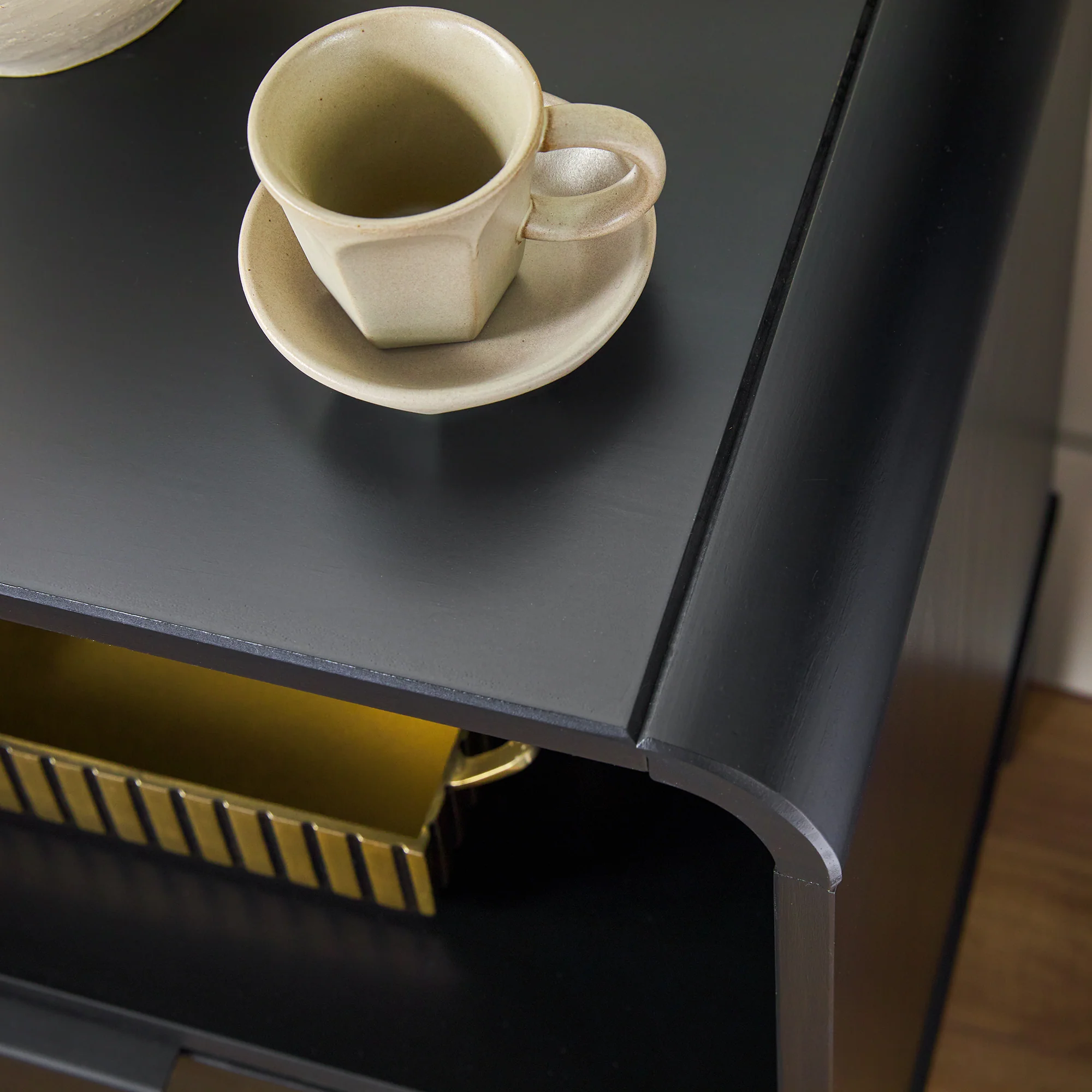 Elias Modern Curved-Frame Solid Wood Nightstand - Image 15