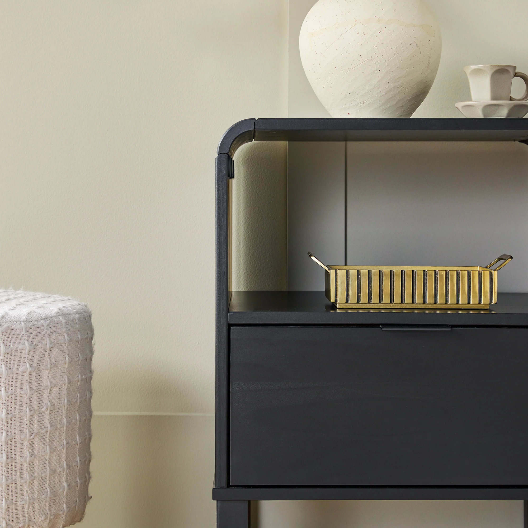 Elias Modern Curved-Frame Solid Wood Nightstand - Image 16