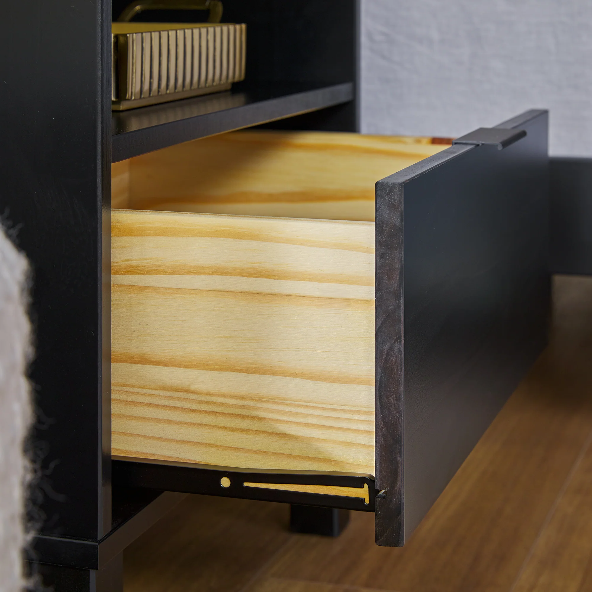 Elias Modern Curved-Frame Solid Wood Nightstand - Image 21