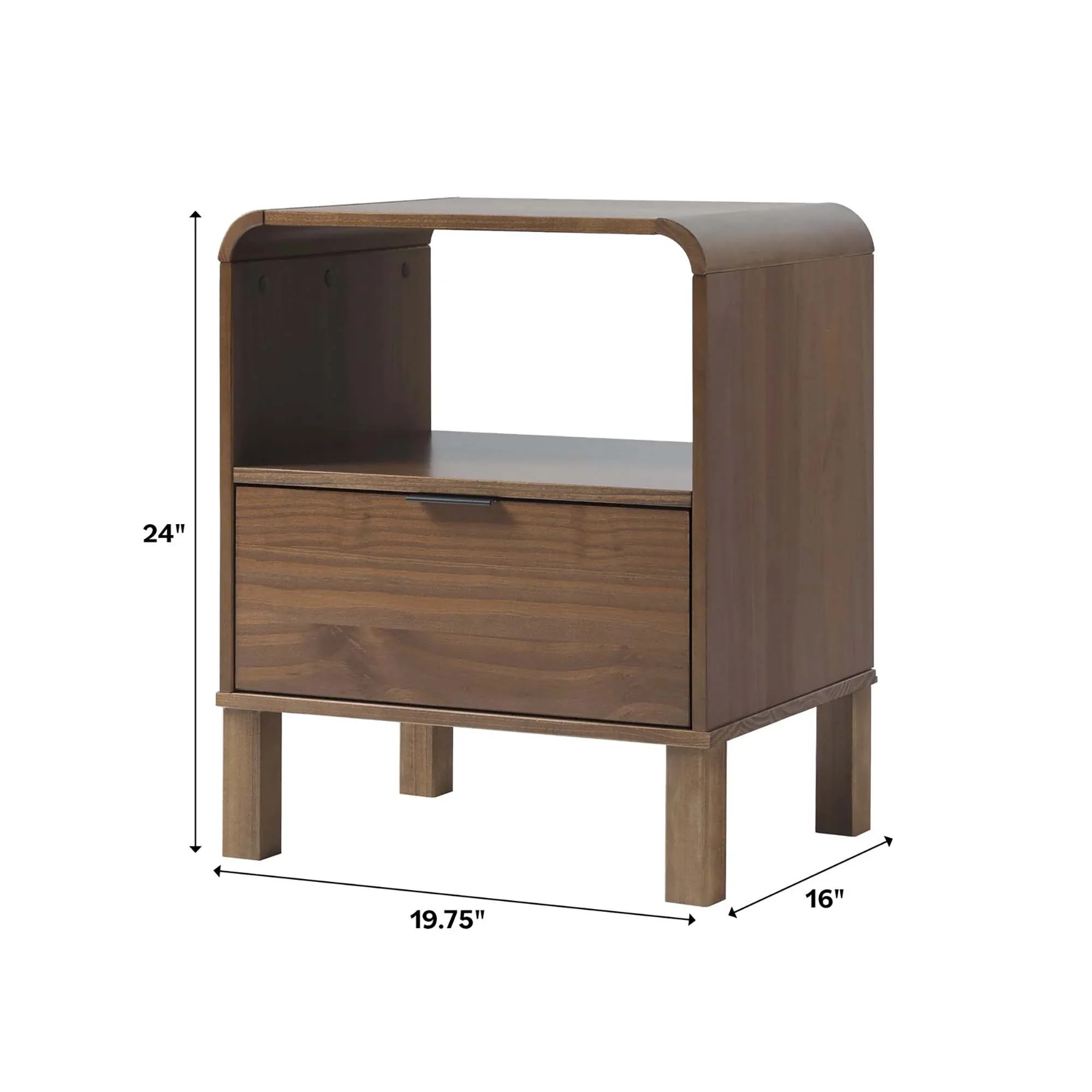 Elias Modern Curved-Frame Solid Wood Nightstand - Image 6