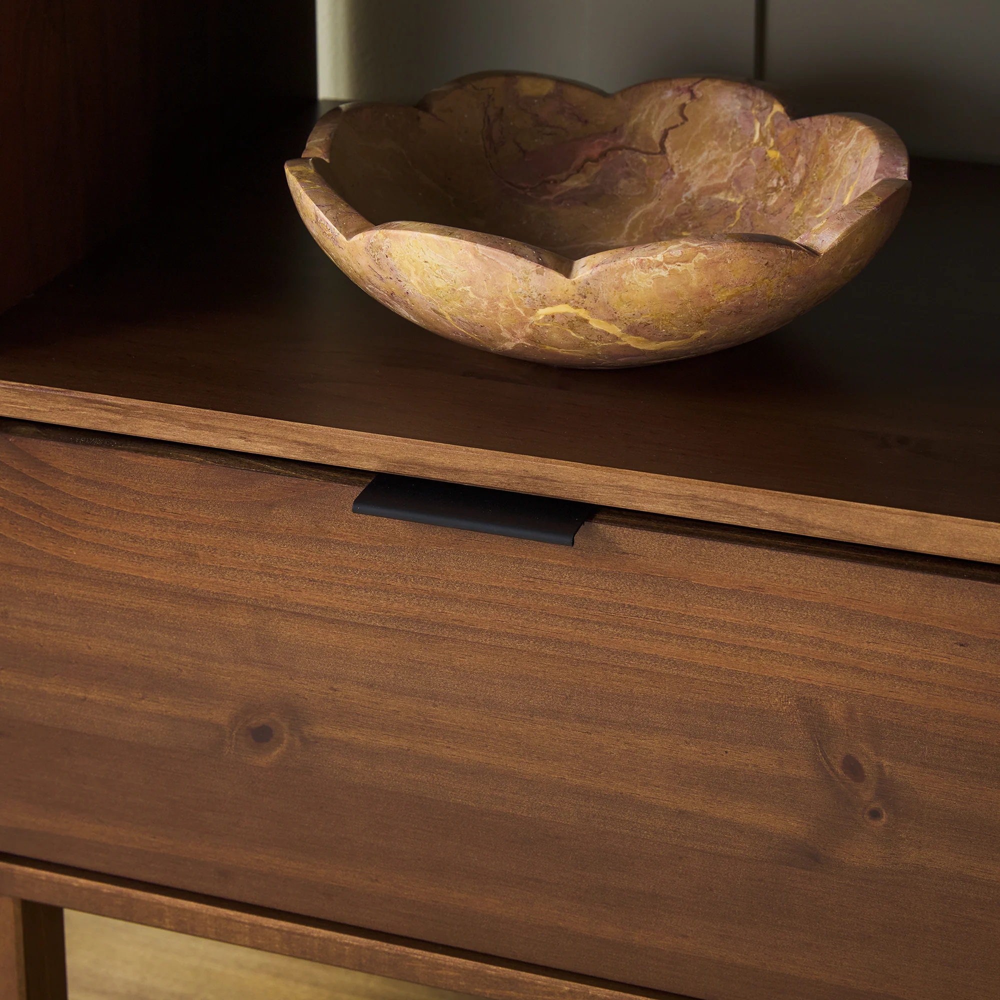 Elias Modern Curved-Frame Solid Wood Nightstand - Image 9