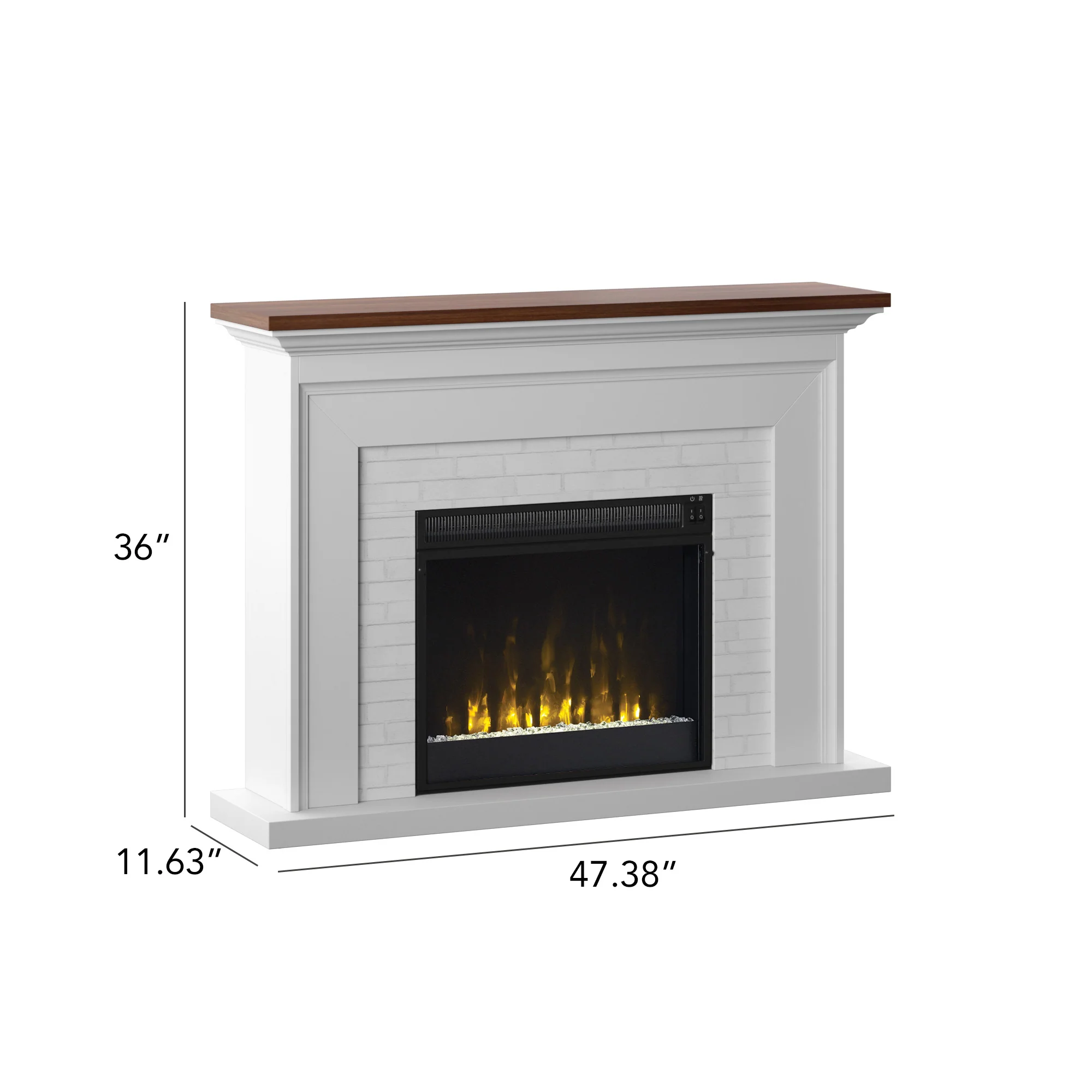 Farmhouse Wall Mantel with 23" Electric Fireplace - Image 3