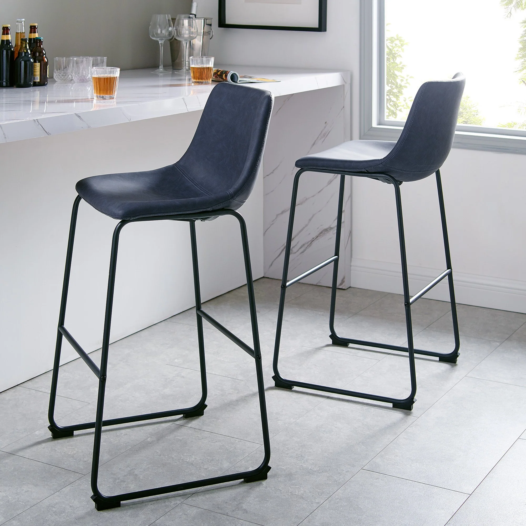 Faux Leather 2-Piece Bar Stools - Image 12