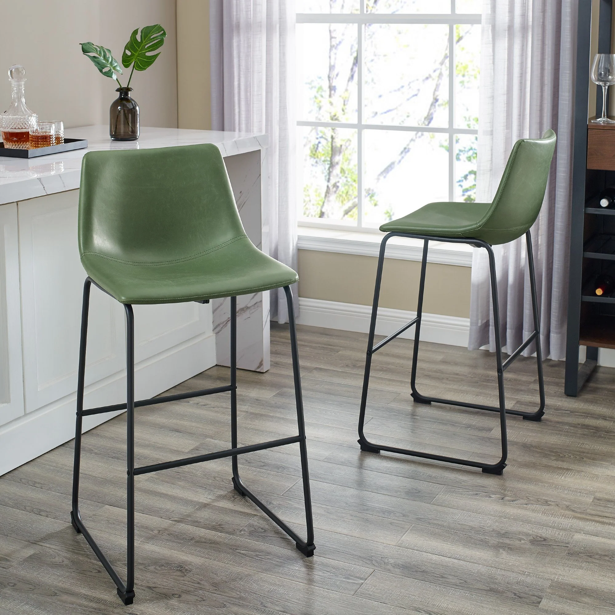 Faux Leather 2-Piece Bar Stools - Image 13