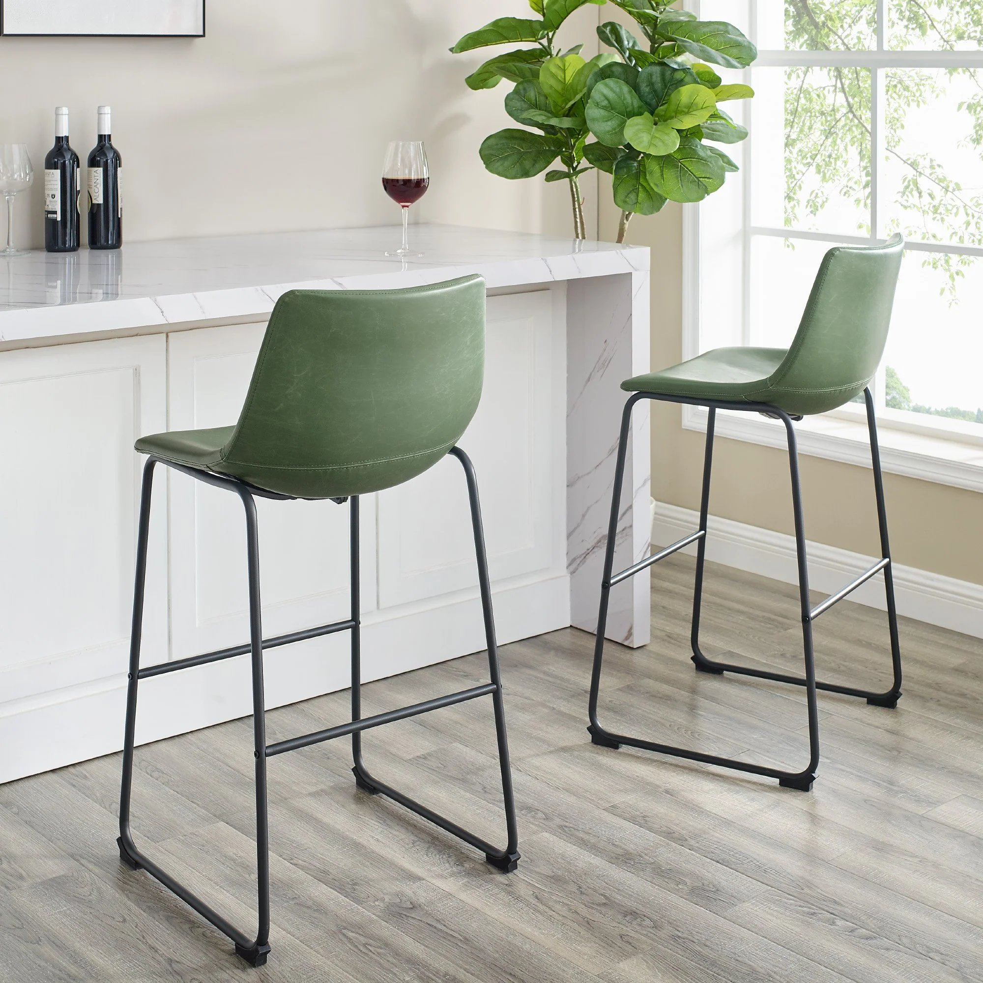 Faux Leather 2-Piece Bar Stools - Image 14