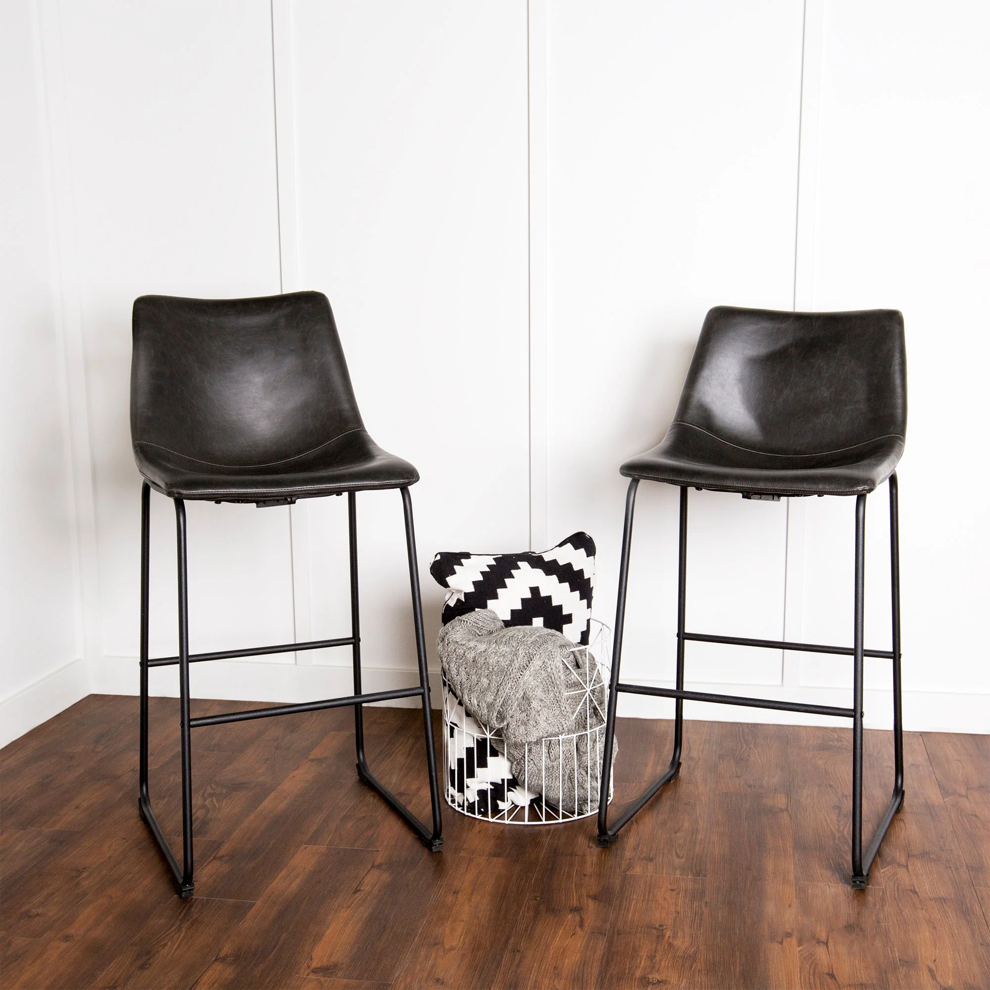 Faux Leather 2-Piece Bar Stools - Image 6