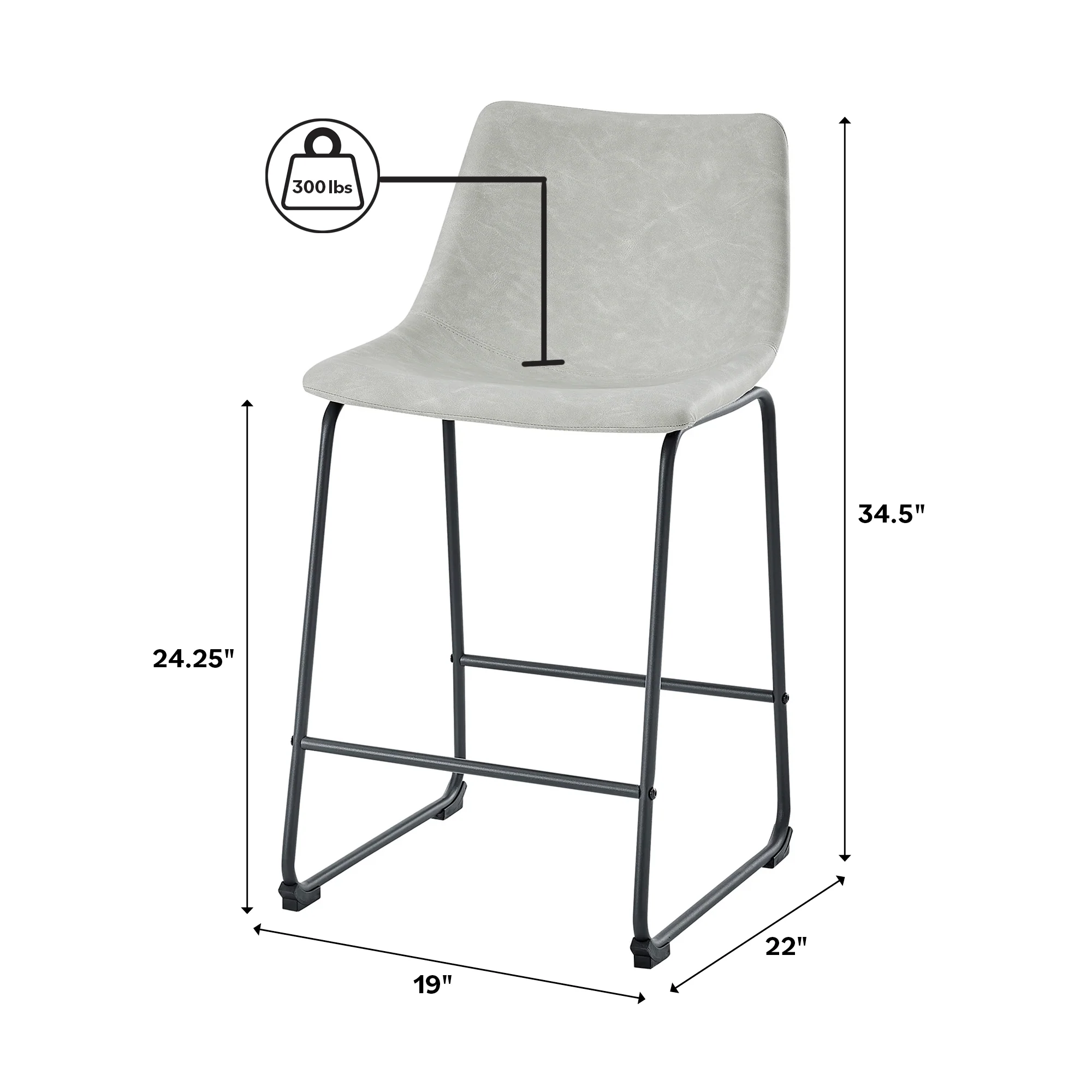 Faux Leather Counter Stools Set of 2 - Image 15