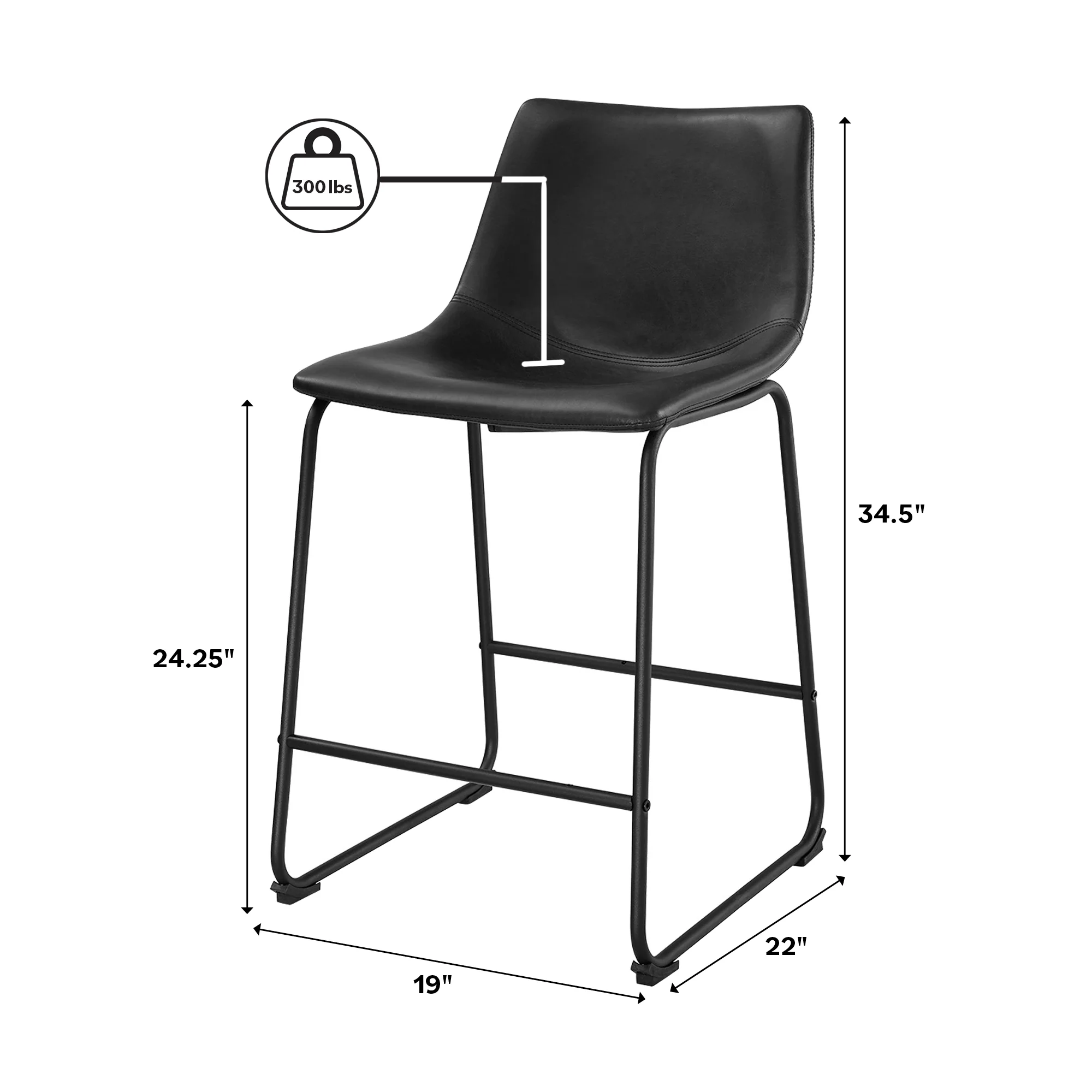 Faux Leather Counter Stools Set of 2 - Image 24