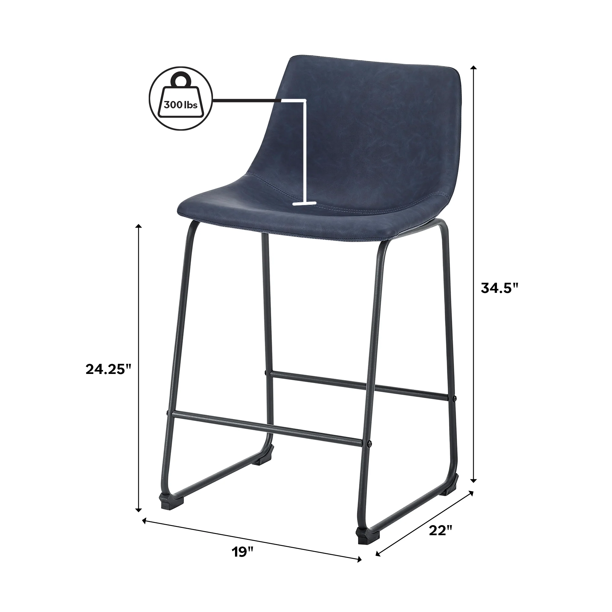 Faux Leather Counter Stools Set of 2 - Image 26