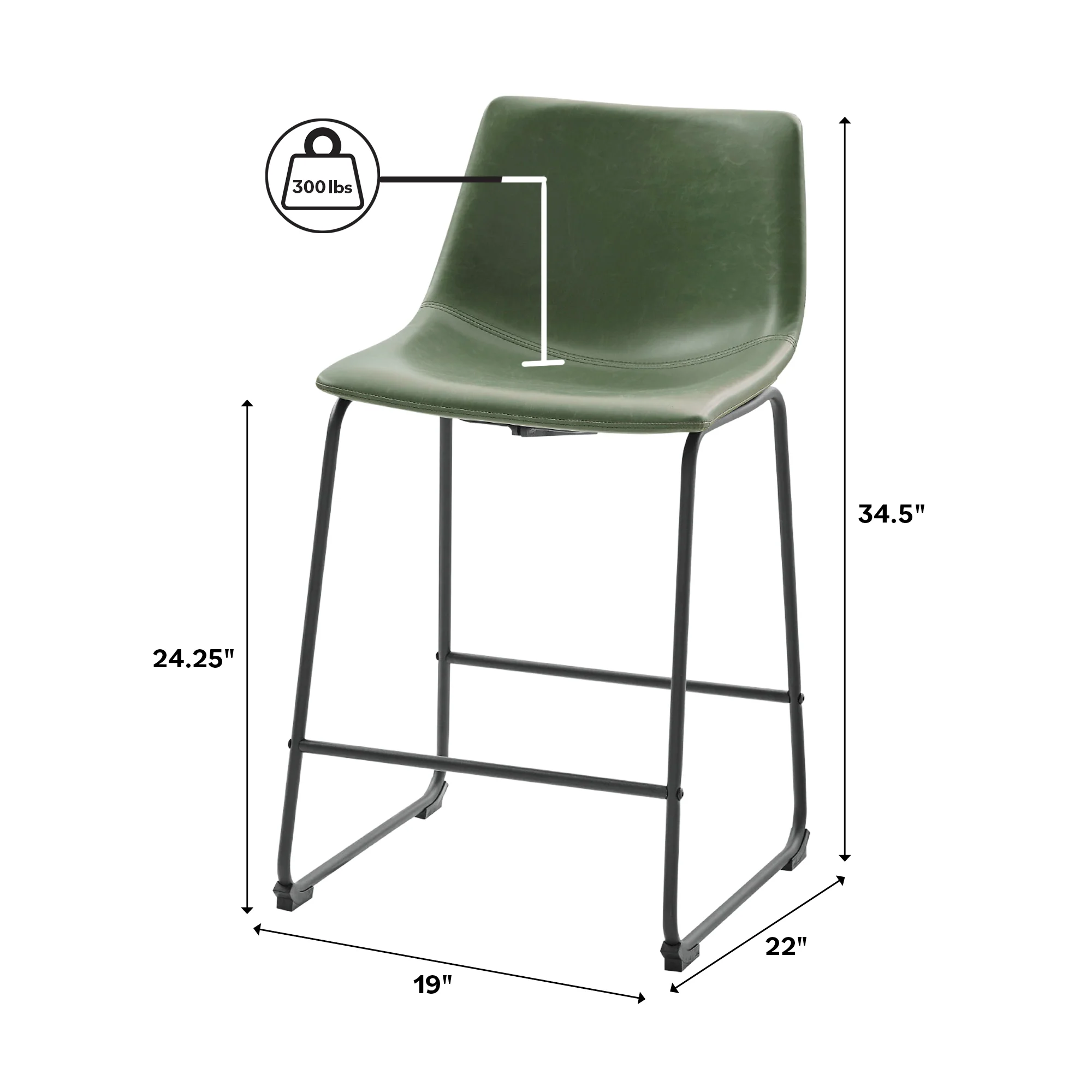 Faux Leather Counter Stools Set of 2 - Image 28