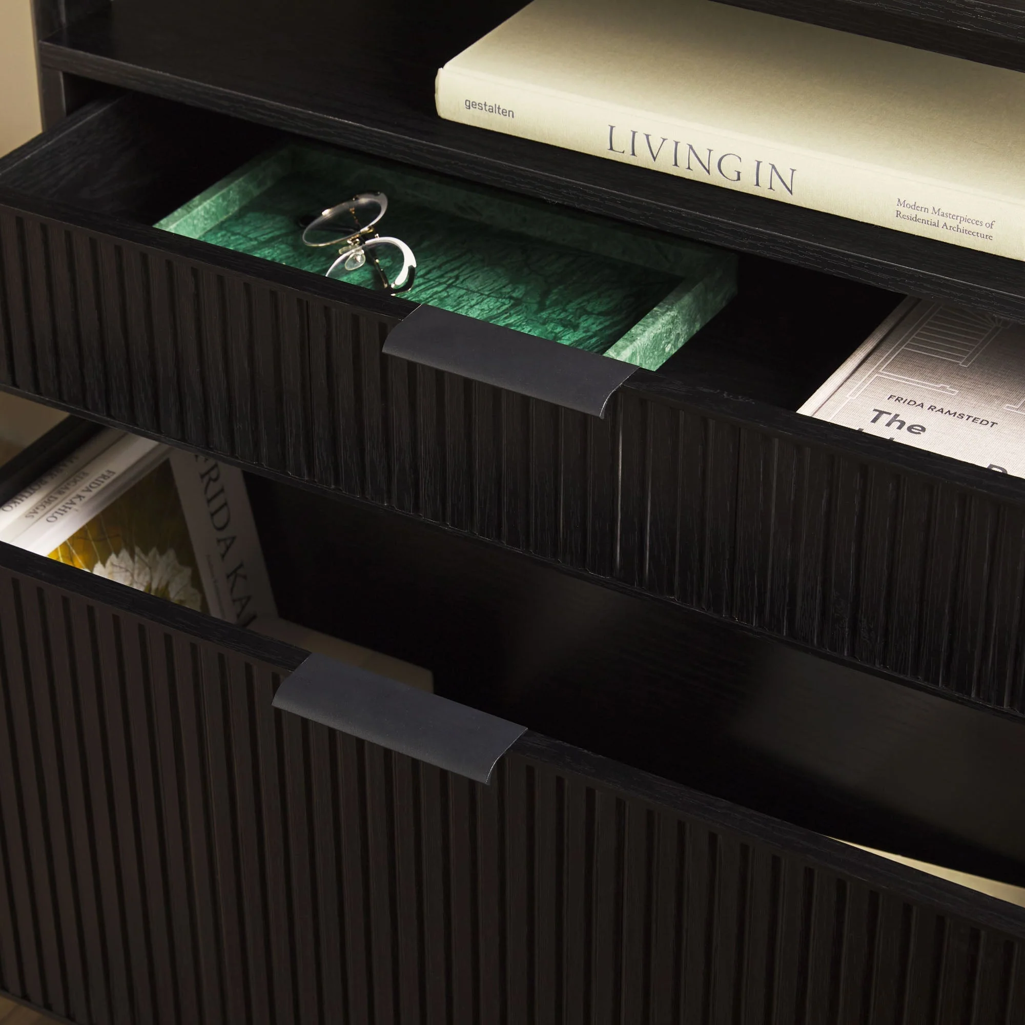 Holmes Modern Scandinavian Reeded Wide Bookshelf - Image 16