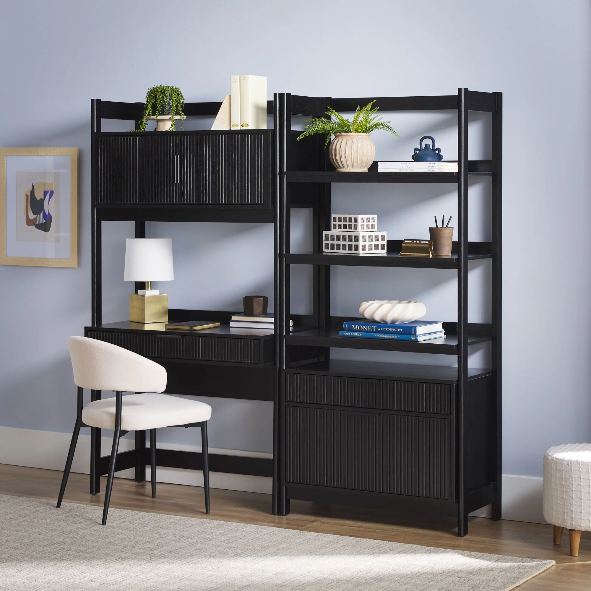 Holmes Modern Scandinavian Reeded Wide Bookshelf - Image 19