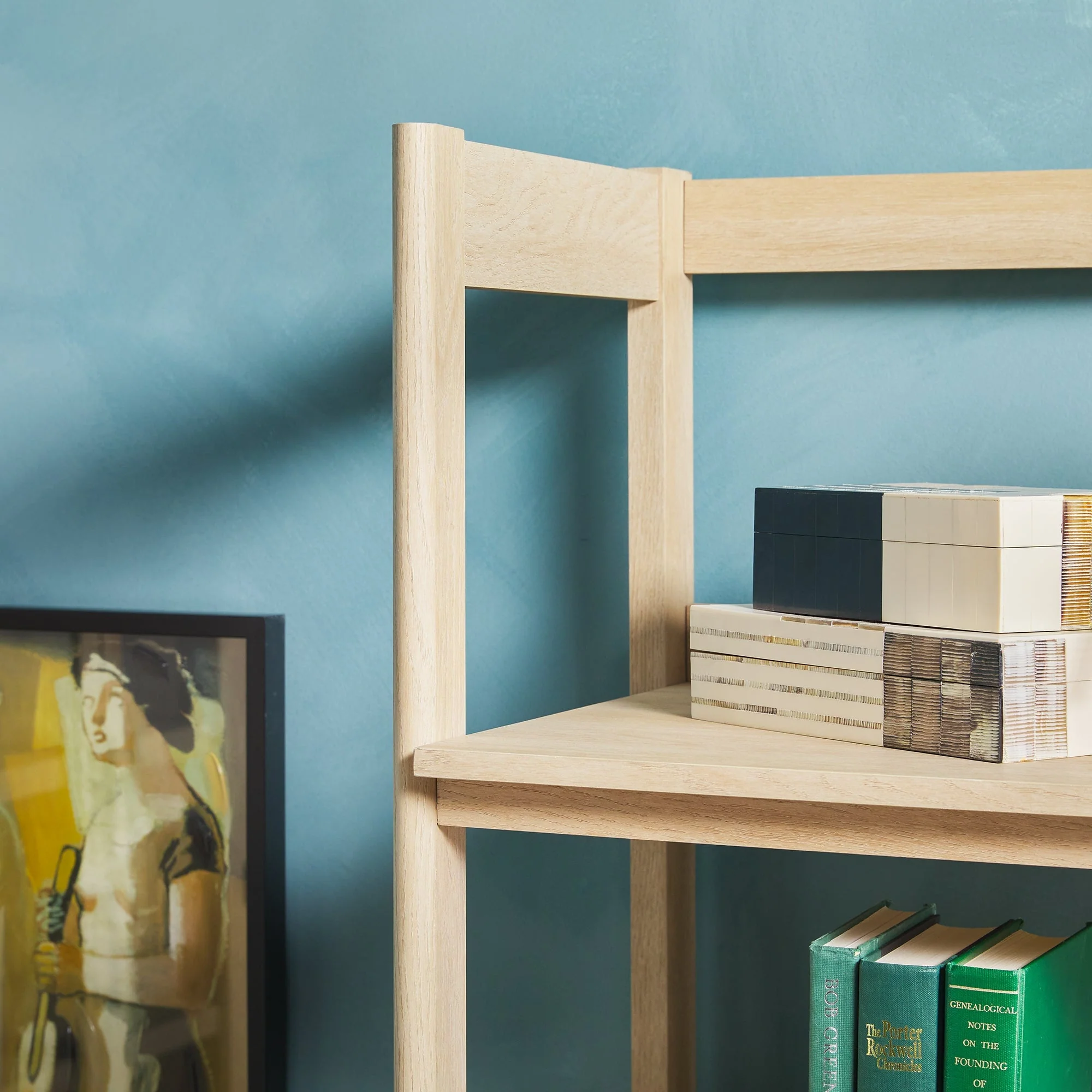 Holmes Modern Scandinavian Reeded Wide Bookshelf - Image 7