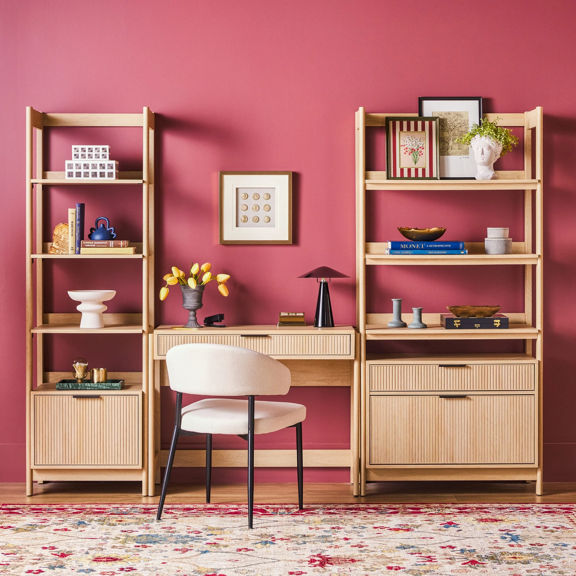 Holmes Modern Scandinavian Reeded Wide Bookshelf - Image 9