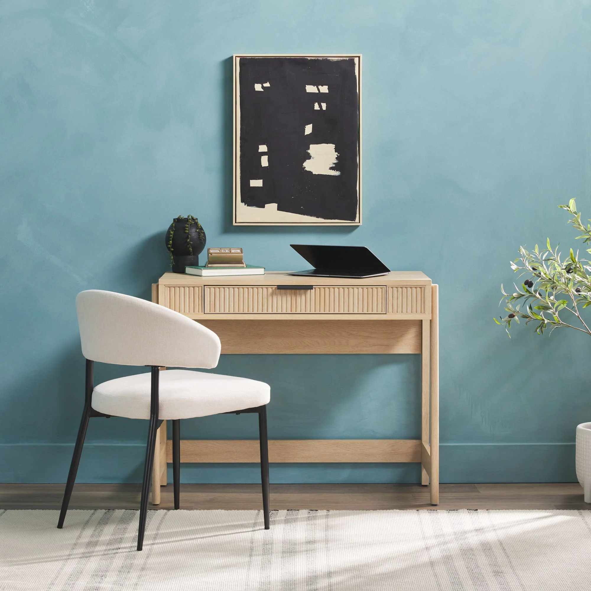 Holmes Modern Scandinavian Reeded Writing Standing Desk - Image 13