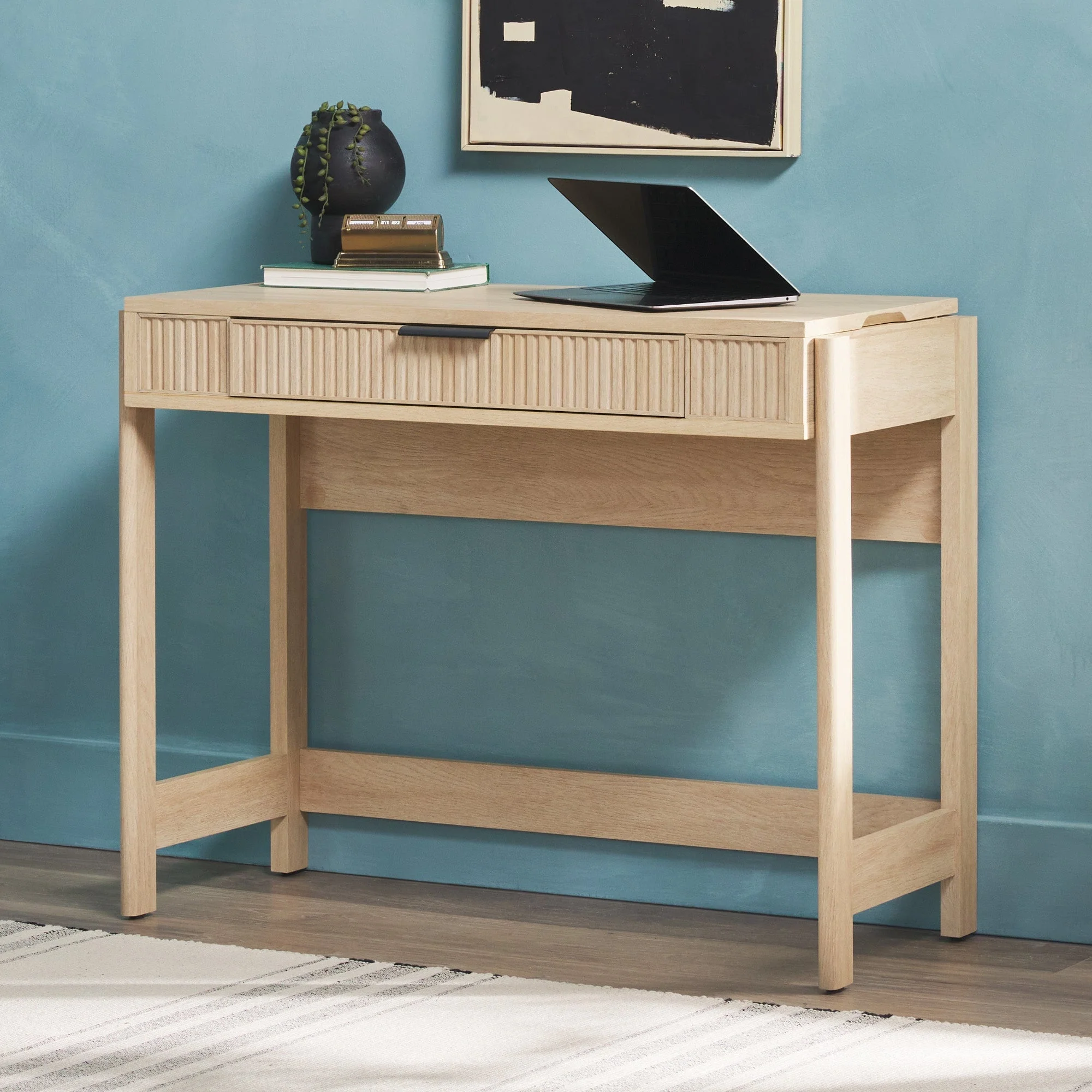 Holmes Modern Scandinavian Reeded Writing Standing Desk - Image 14