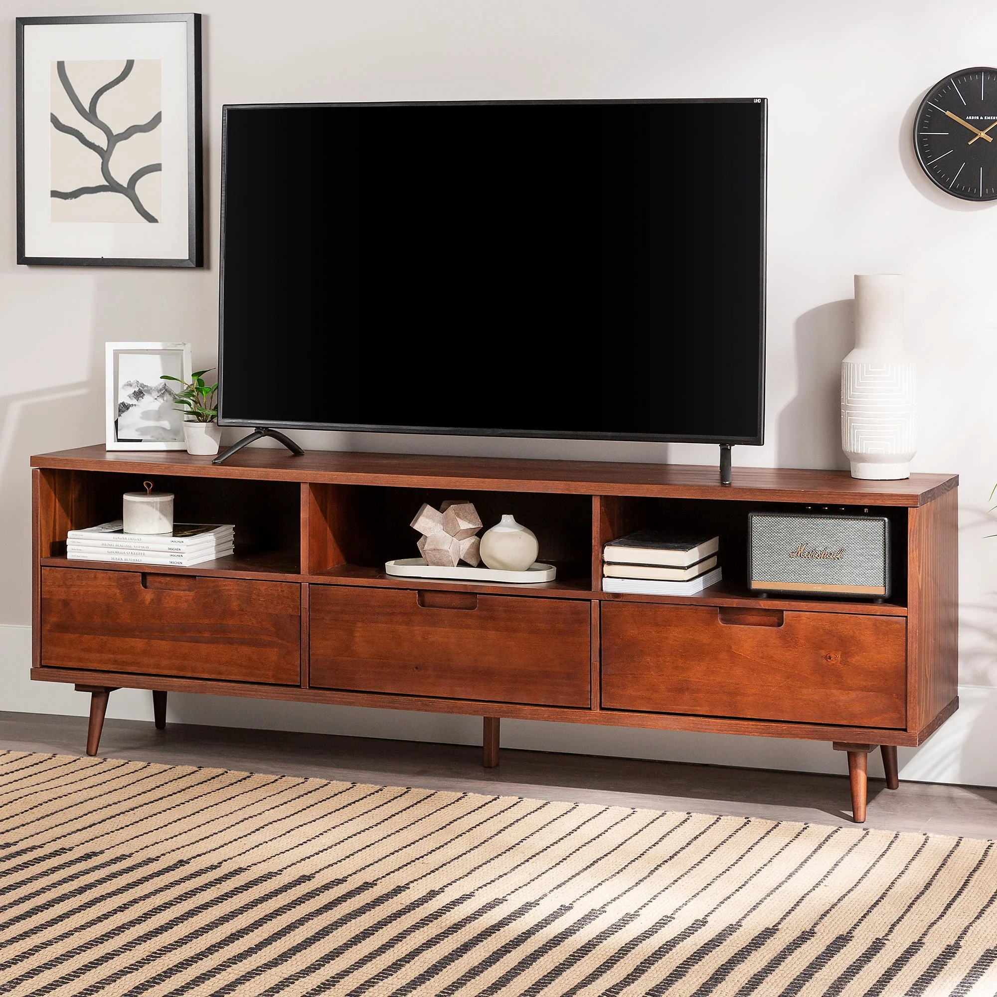 Sloane 70" 3 Drawer Solid Wood TV Stand - Image 3